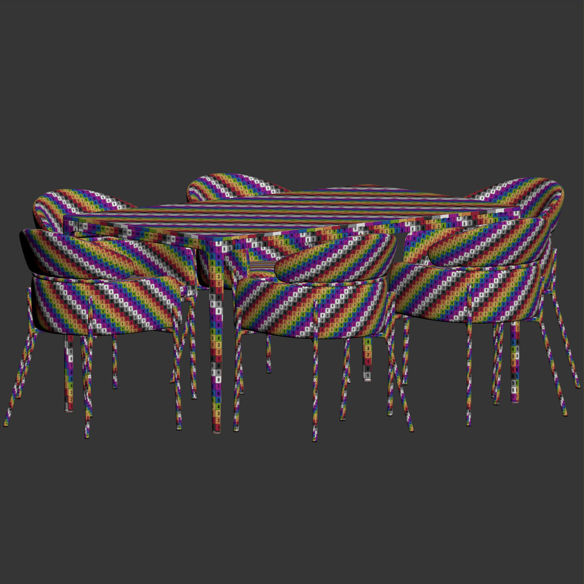 Dining Set 171 3D model_3