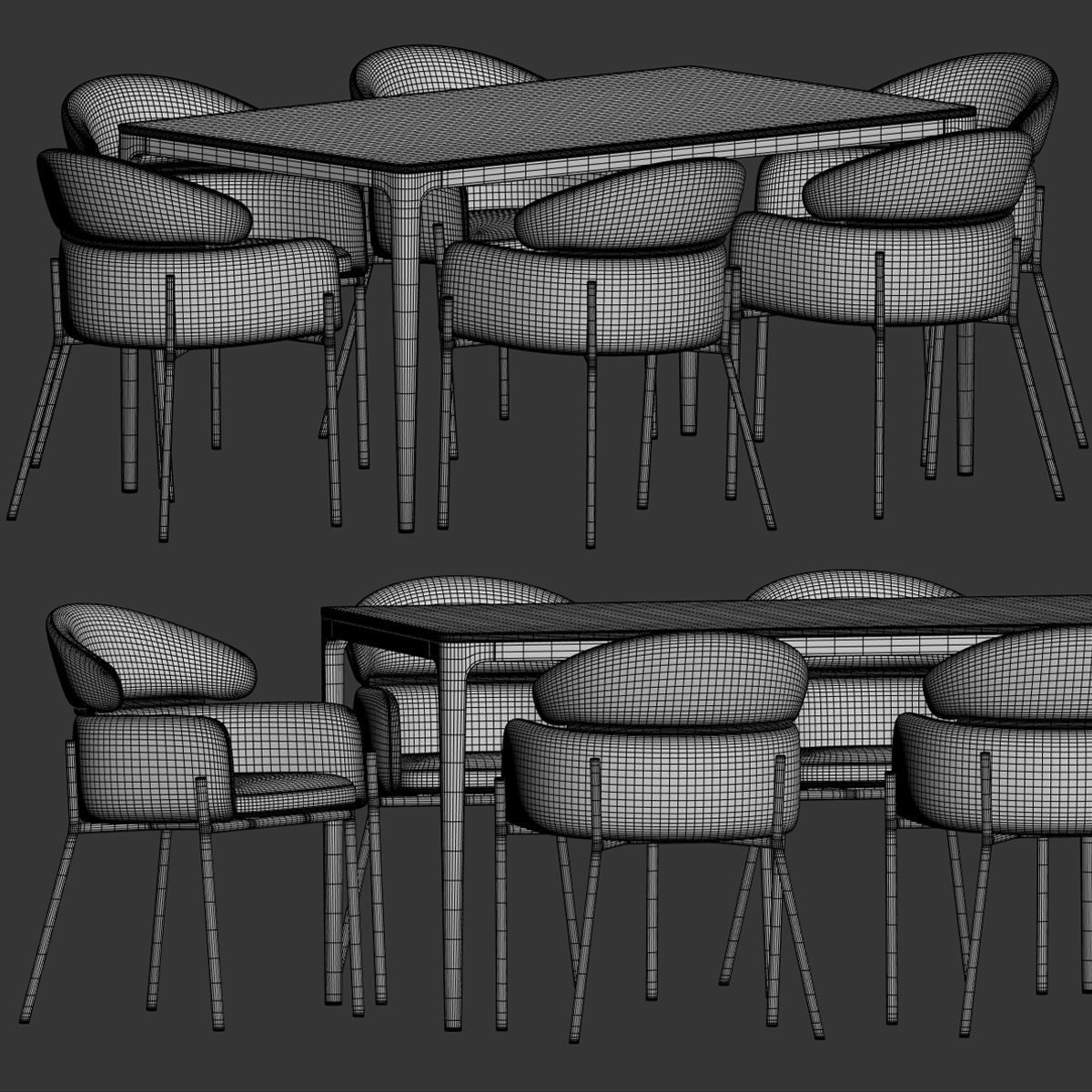 Dining Set 171 3D model_2