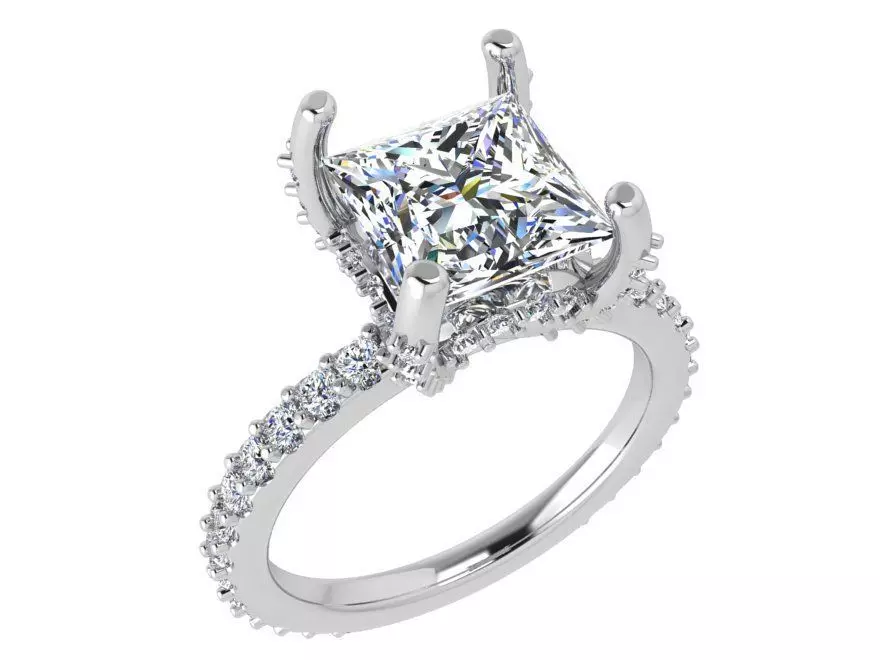 Chain style diamond ring 3662 3D print model 3D print model_0