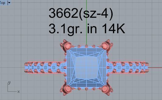 Chain style diamond ring 3662 3D print model 3D print model_4