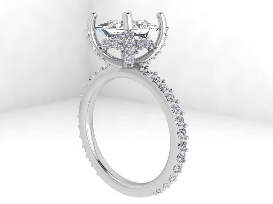 Chain style diamond ring 3662 3D print model 3D print model_2