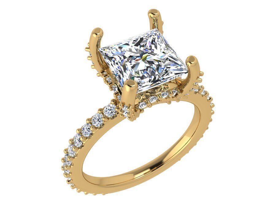 Chain style diamond ring 3662 3D print model 3D print model_1