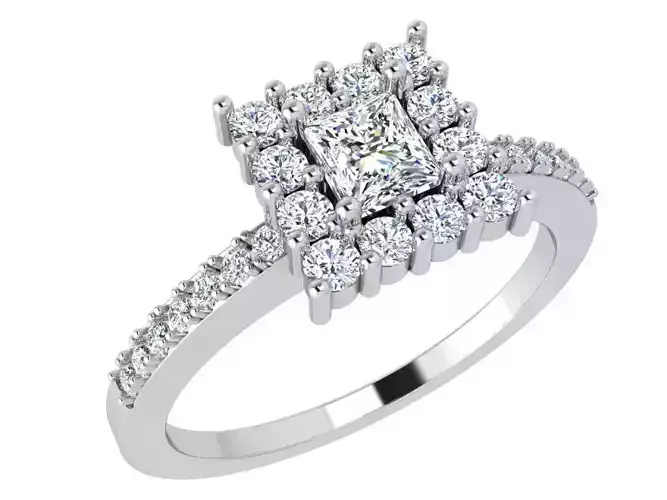 Square diamond ring 3664 3D print model