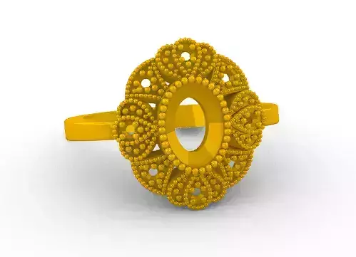 Anillo Dama Piedra Central de 7 mm x 5mm