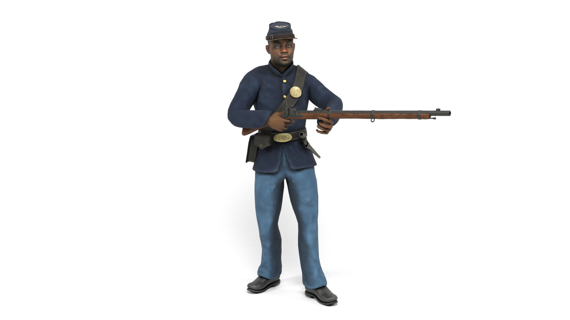 Union Soldier 2 Low-poly 3D model_8