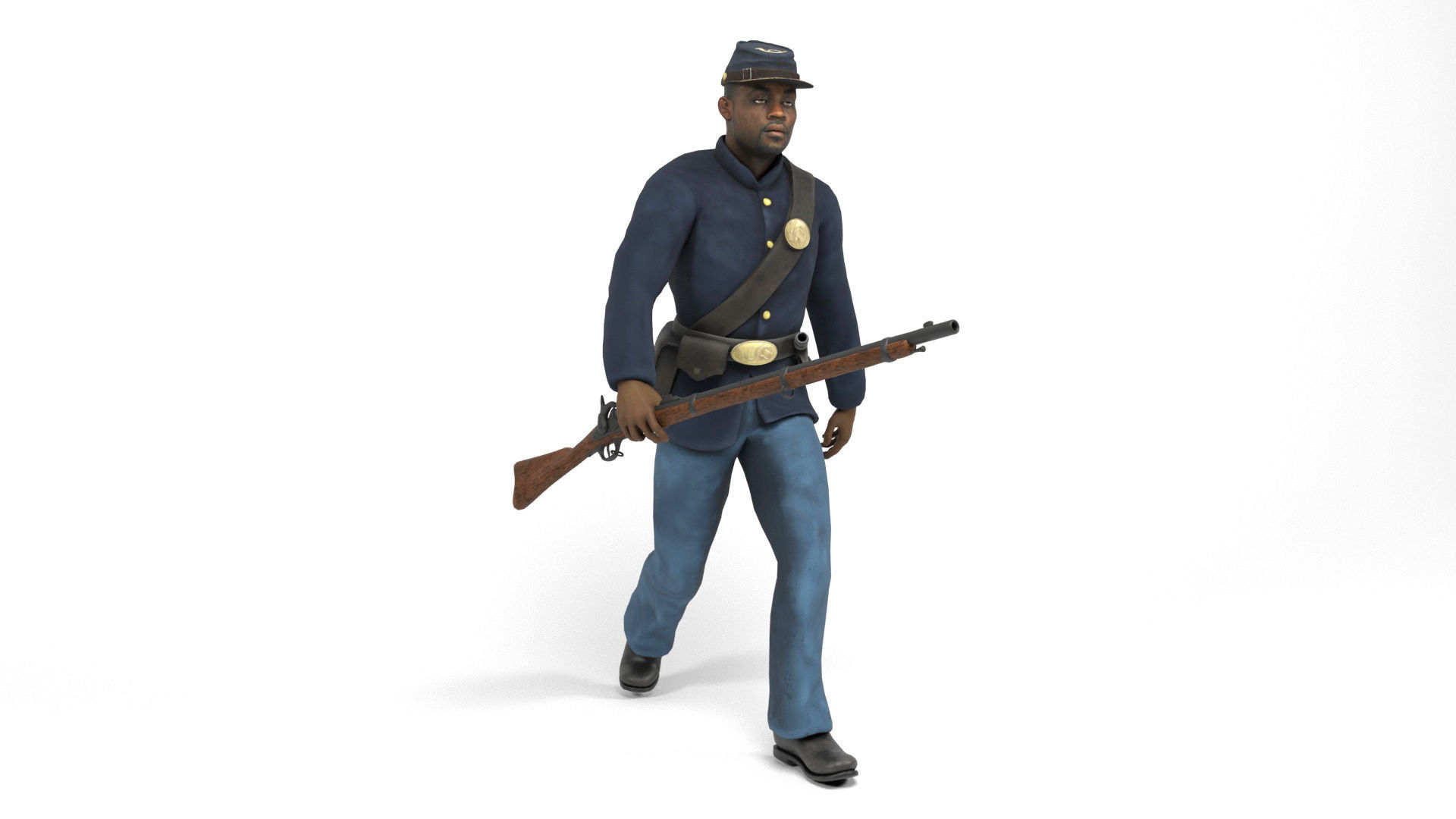 Union Soldier 2 Low-poly 3D model_9