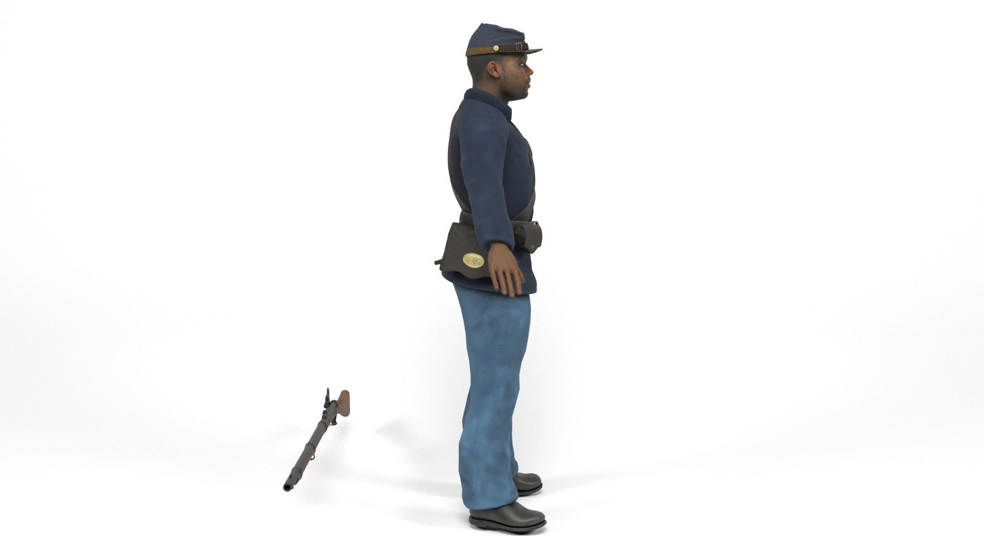 Union Soldier 2 Low-poly 3D model_4