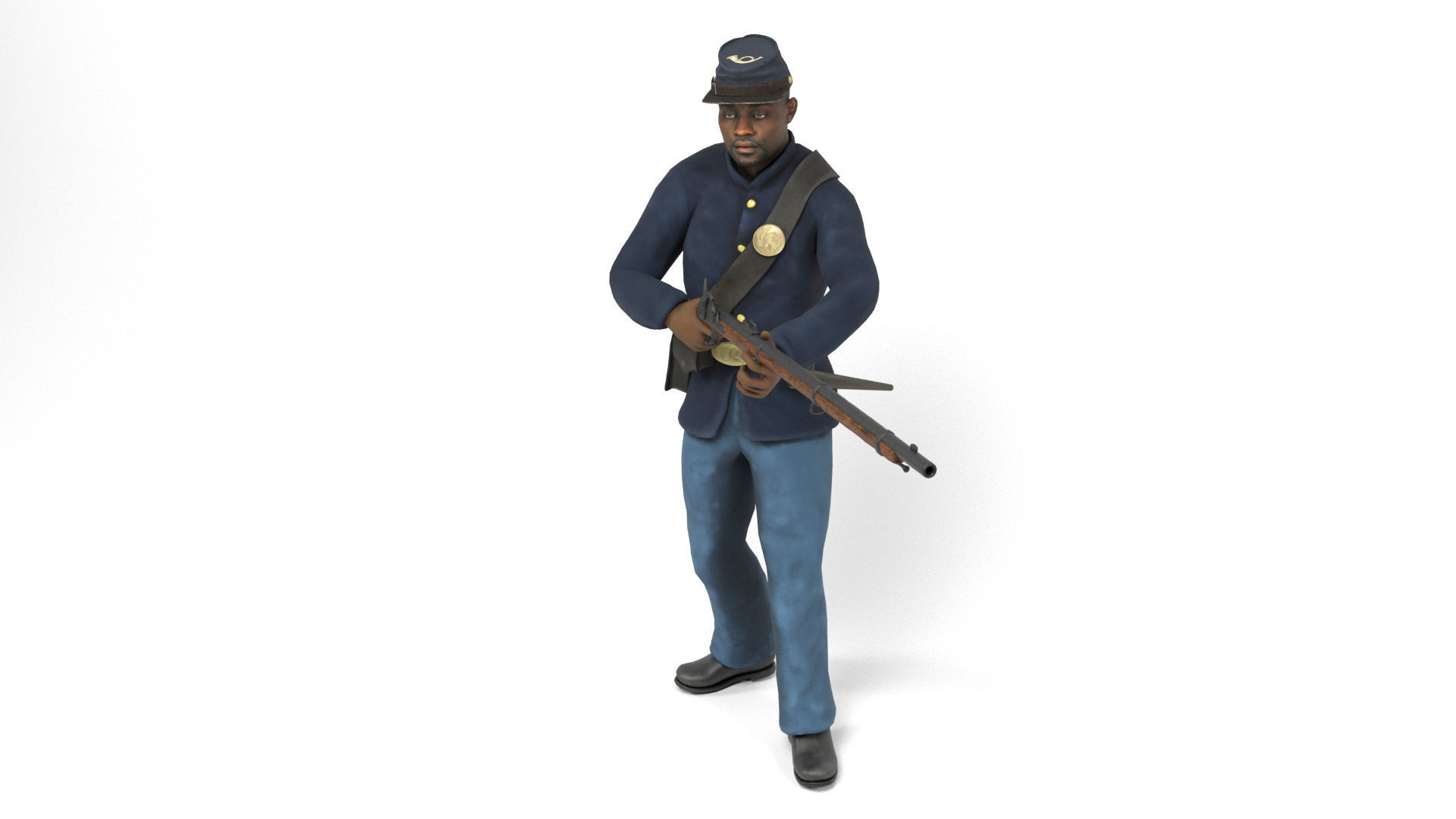 Union Soldier 2 Low-poly 3D model_10