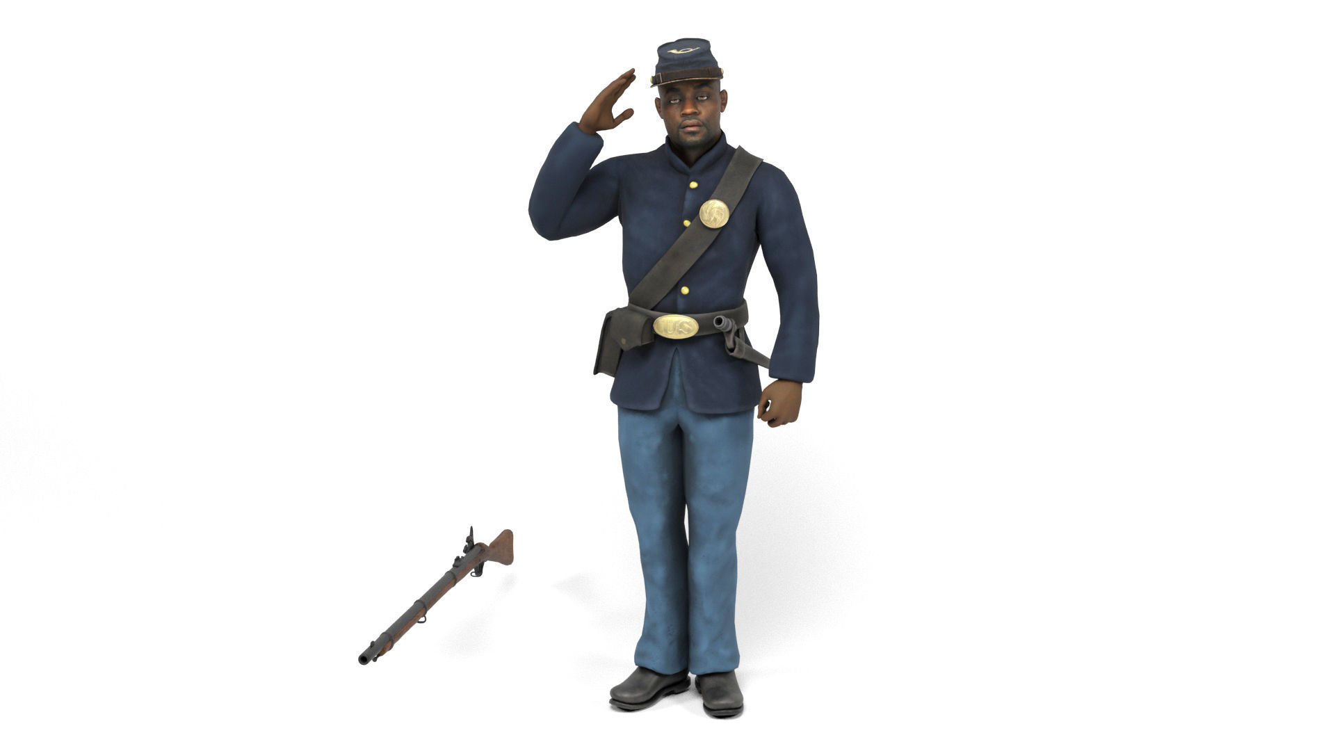Union Soldier 2 Low-poly 3D model_13