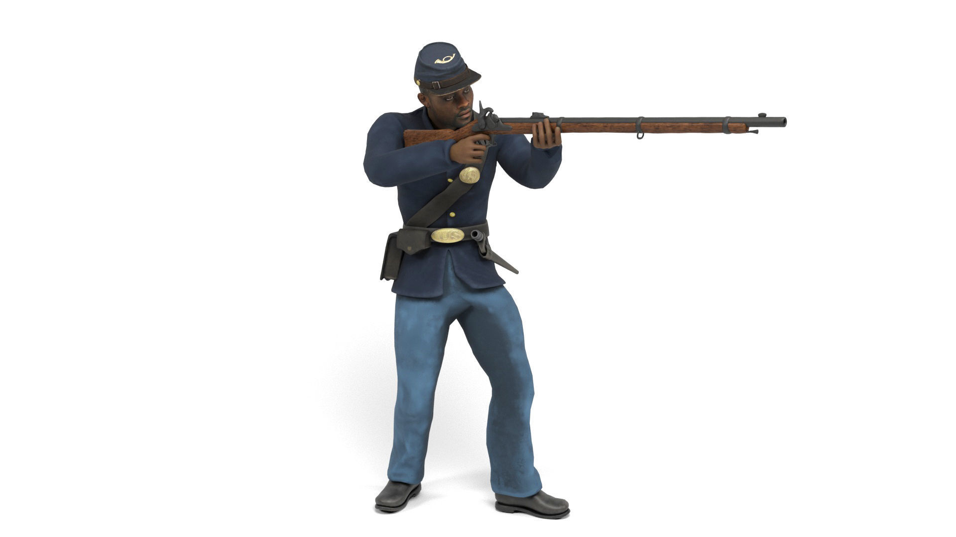 Union Soldier 2 Low-poly 3D model_12