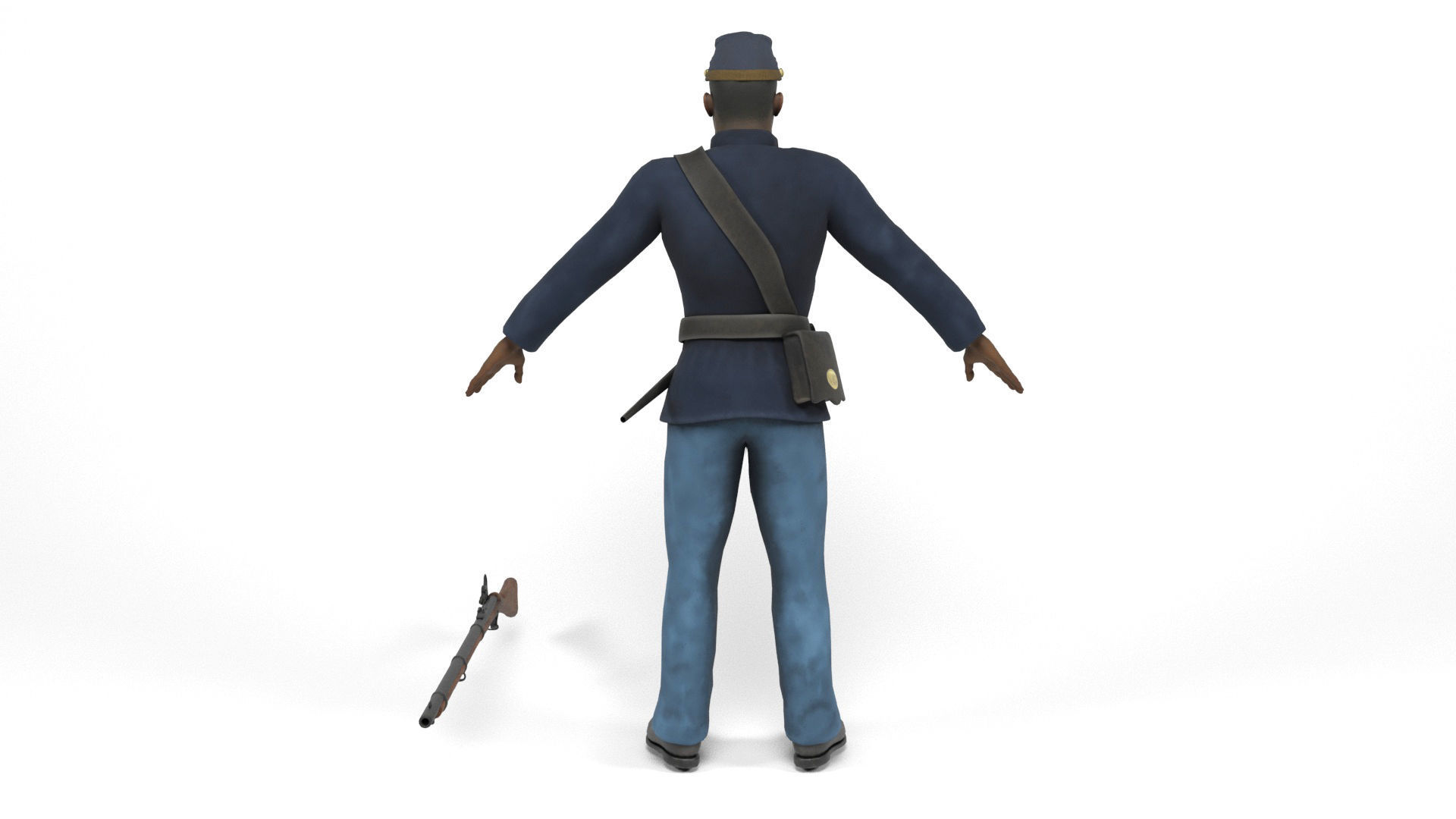 Union Soldier 2 Low-poly 3D model_3
