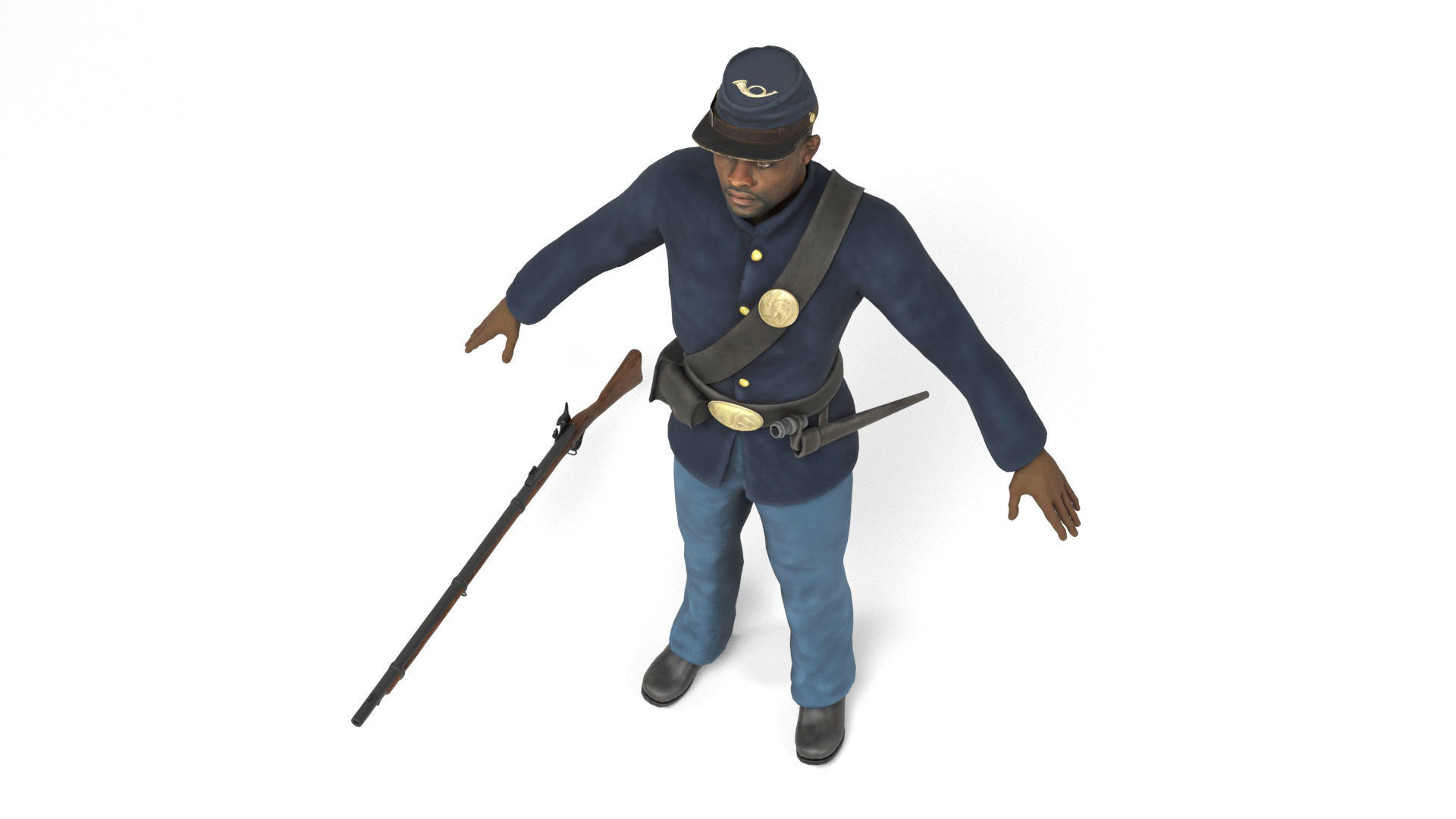Union Soldier 2 Low-poly 3D model_5
