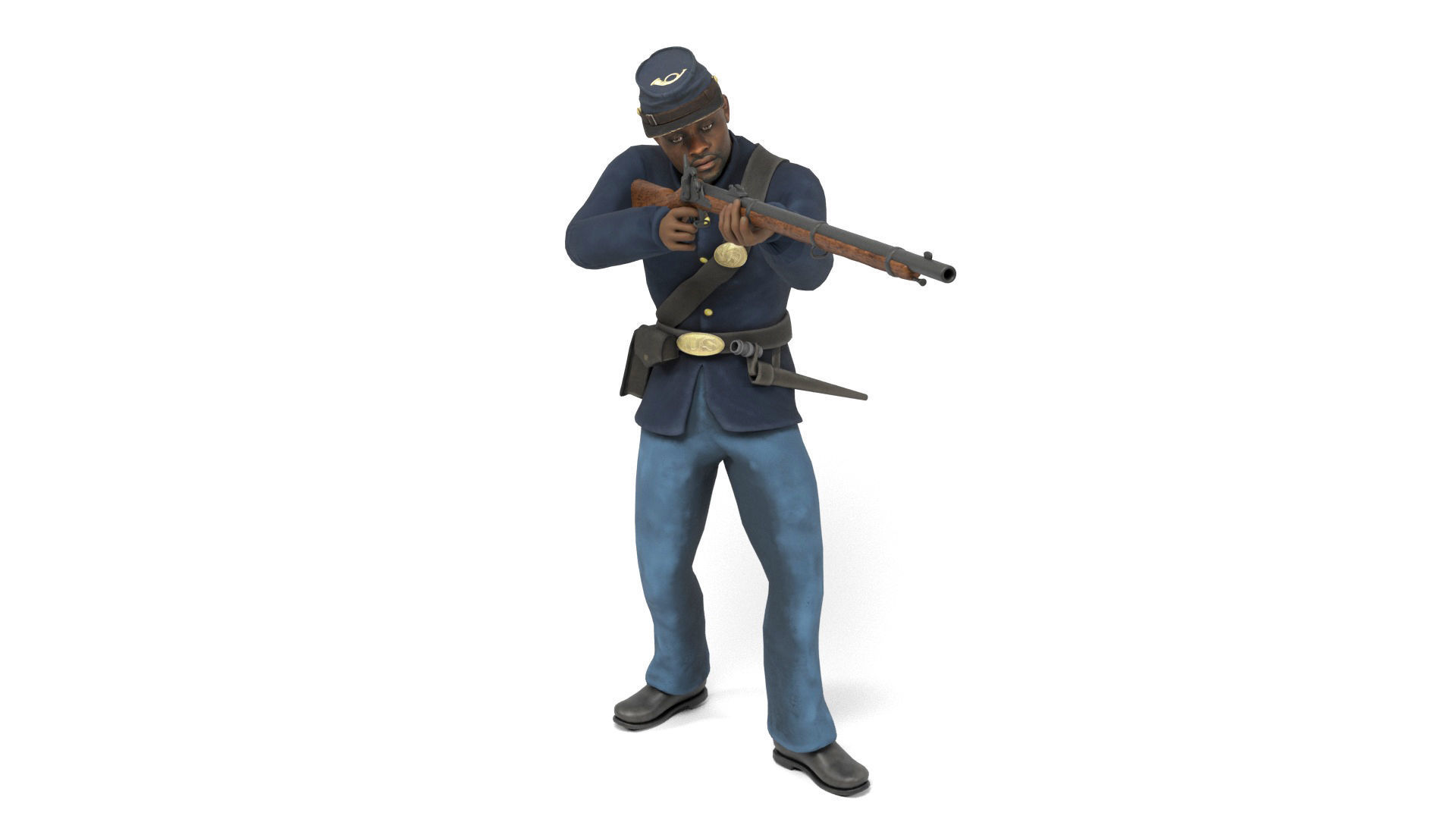 Union Soldier 2 Low-poly 3D model_11