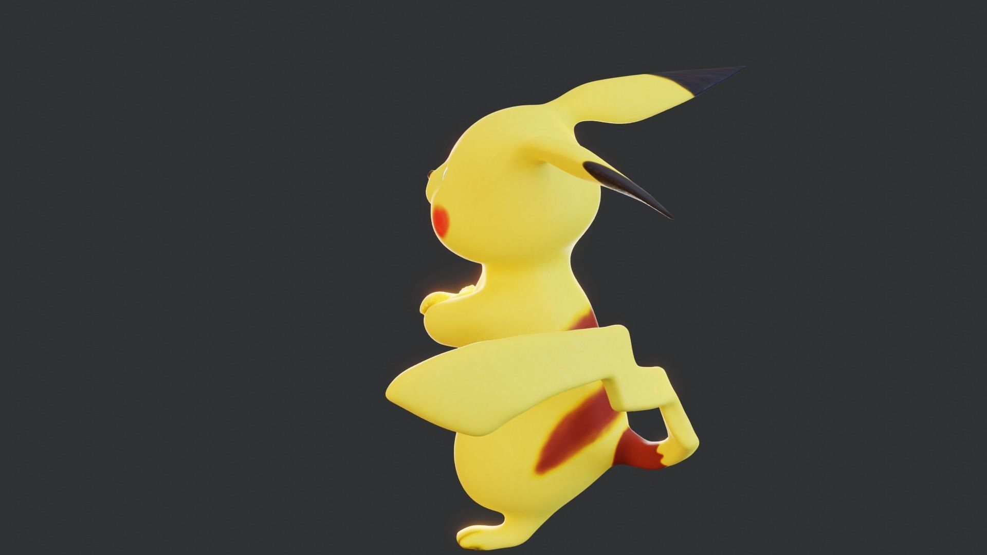 Electric Mouse - Rigged Cartoon Character for Blender Low-poly 3D model_30