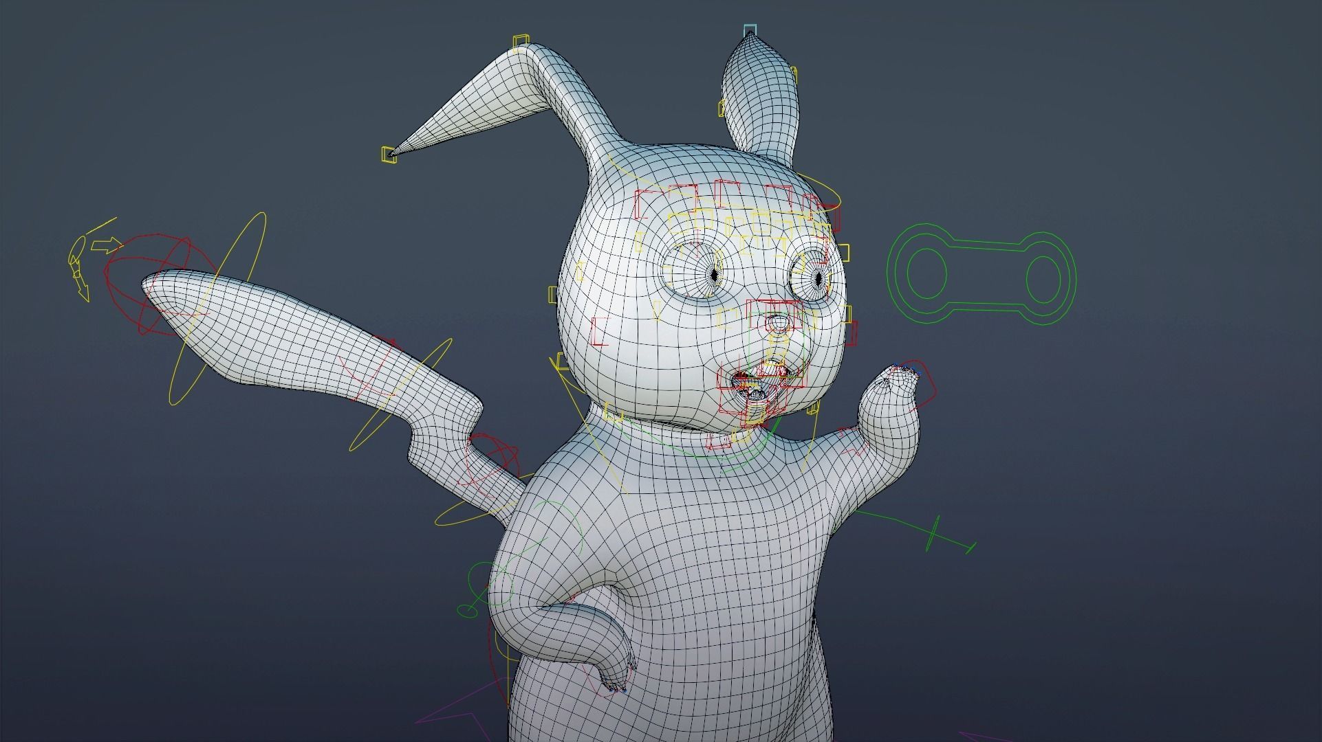 Electric Mouse - Rigged Cartoon Character for Blender Low-poly 3D model_3