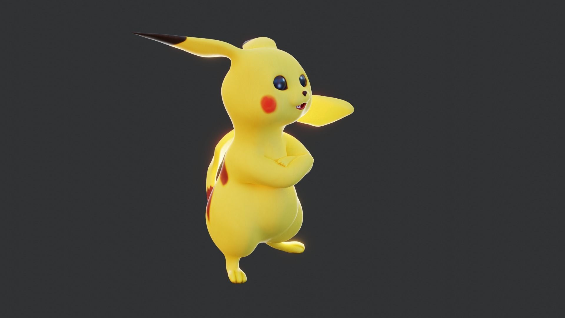 Electric Mouse - Rigged Cartoon Character for Blender Low-poly 3D model_19