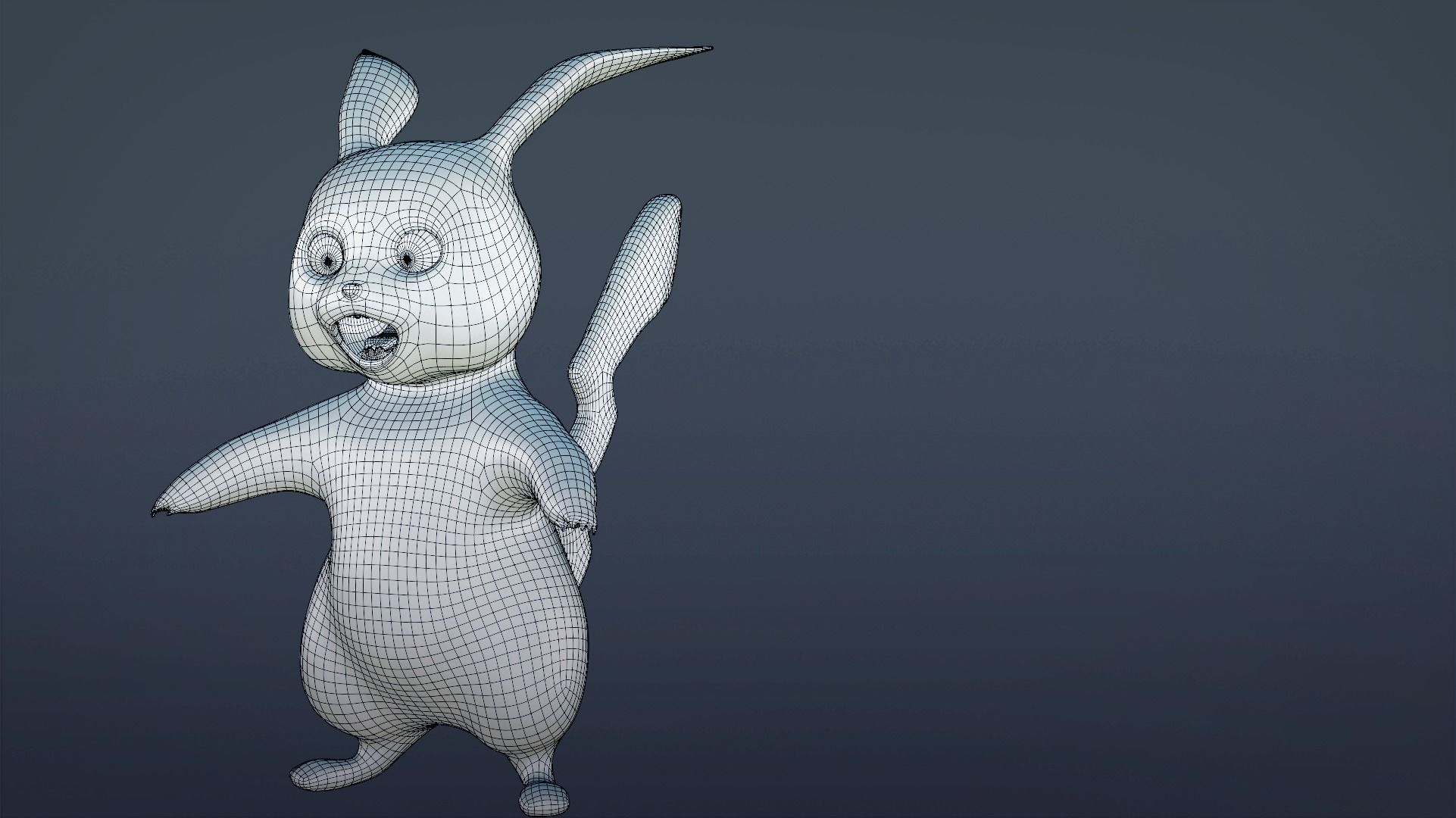 Electric Mouse - Rigged Cartoon Character for Blender Low-poly 3D model_15