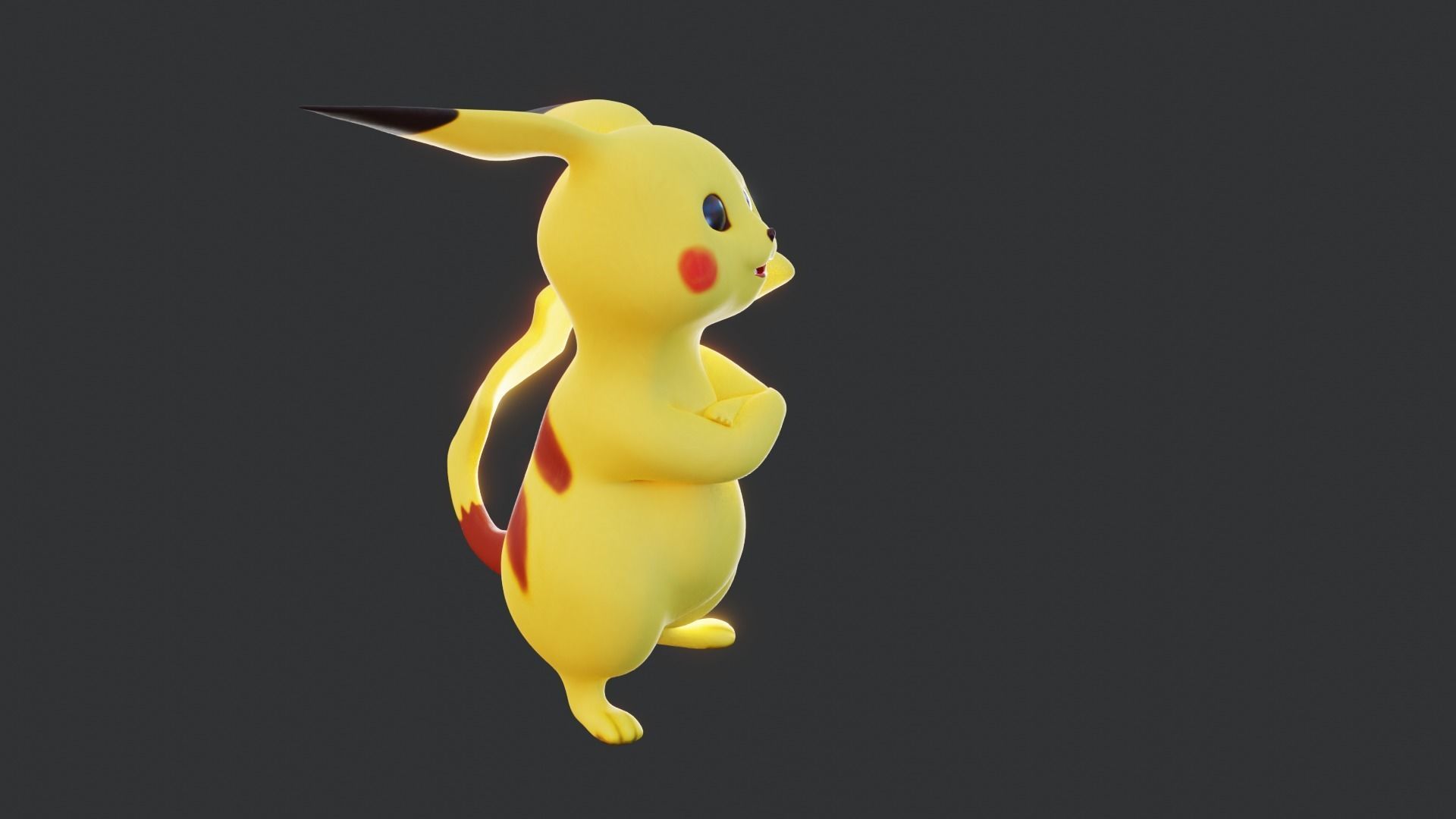 Electric Mouse - Rigged Cartoon Character for Blender Low-poly 3D model_20