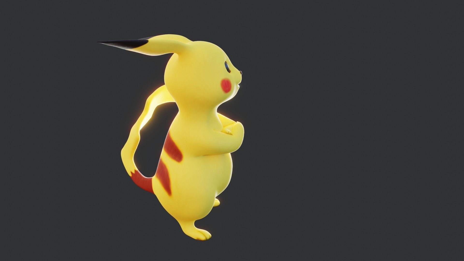 Electric Mouse - Rigged Cartoon Character for Blender Low-poly 3D model_21
