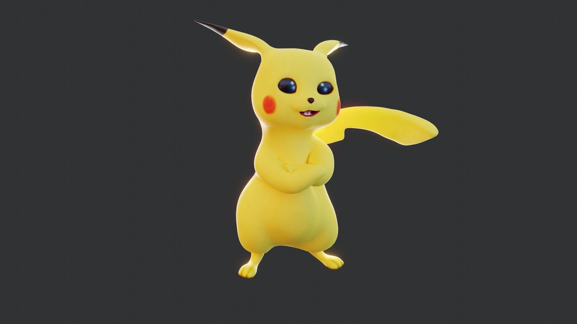 Electric Mouse - Rigged Cartoon Character for Blender Low-poly 3D model_17
