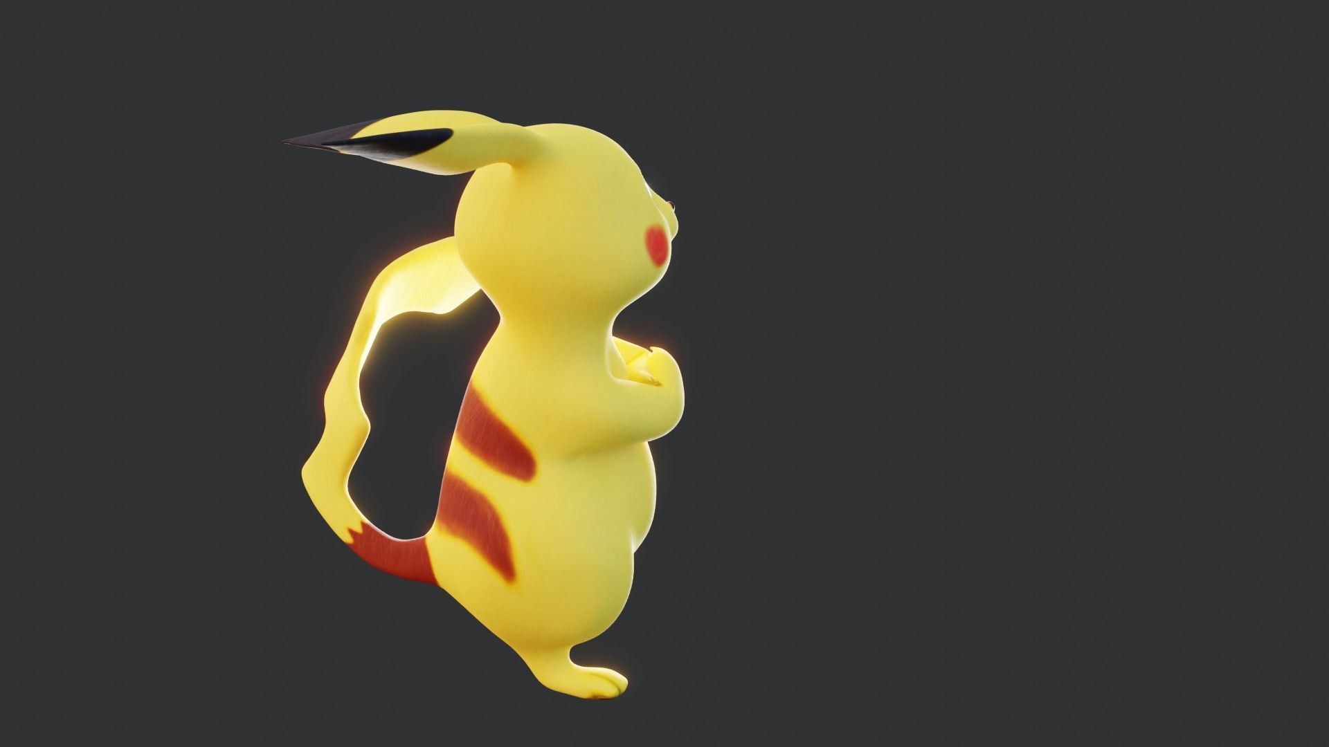 Electric Mouse - Rigged Cartoon Character for Blender Low-poly 3D model_22