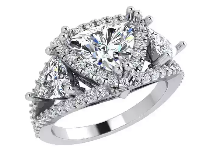 Triangle diamond ring 3668 3D print model