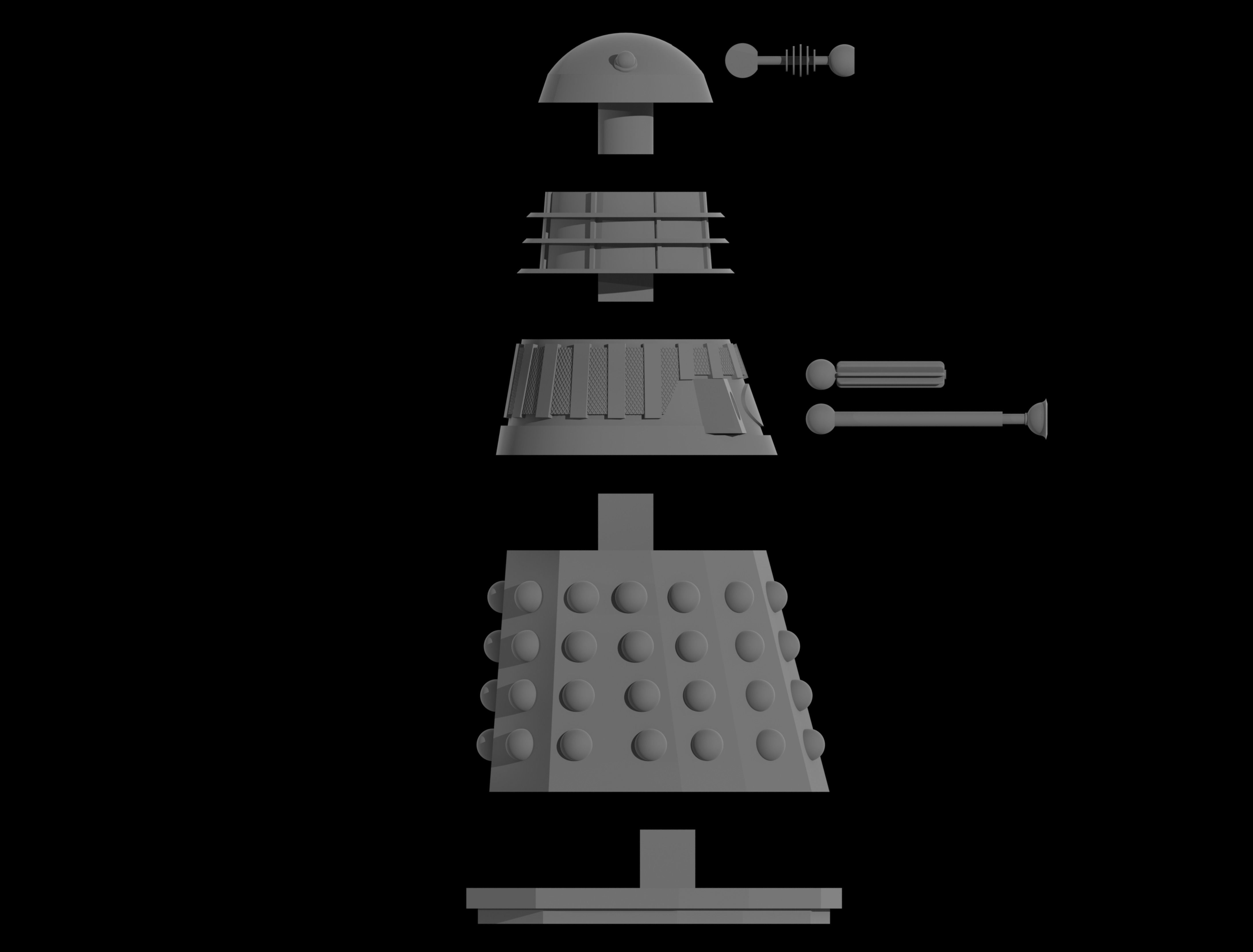 Renegade Dalek - 32mm Miniature 3D print model_1