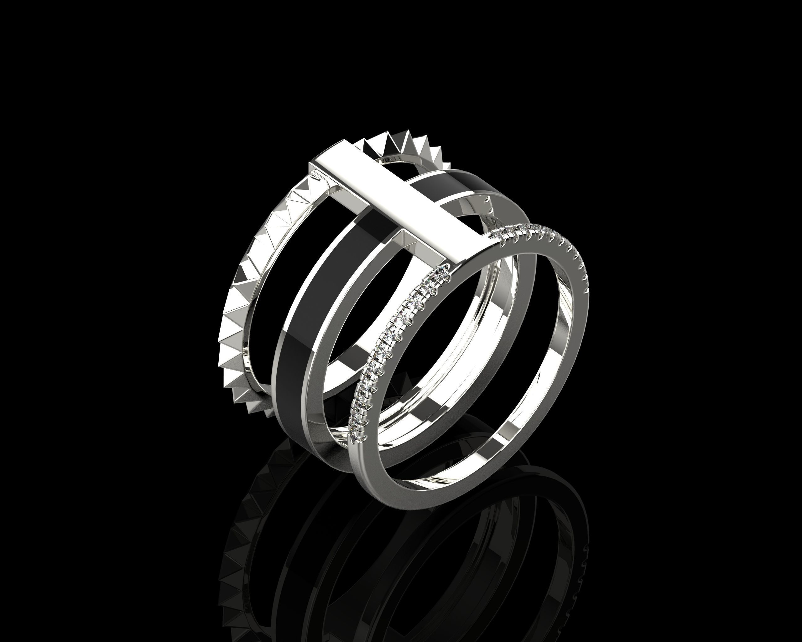 Rings with Enamel two version N142 3D print model_31