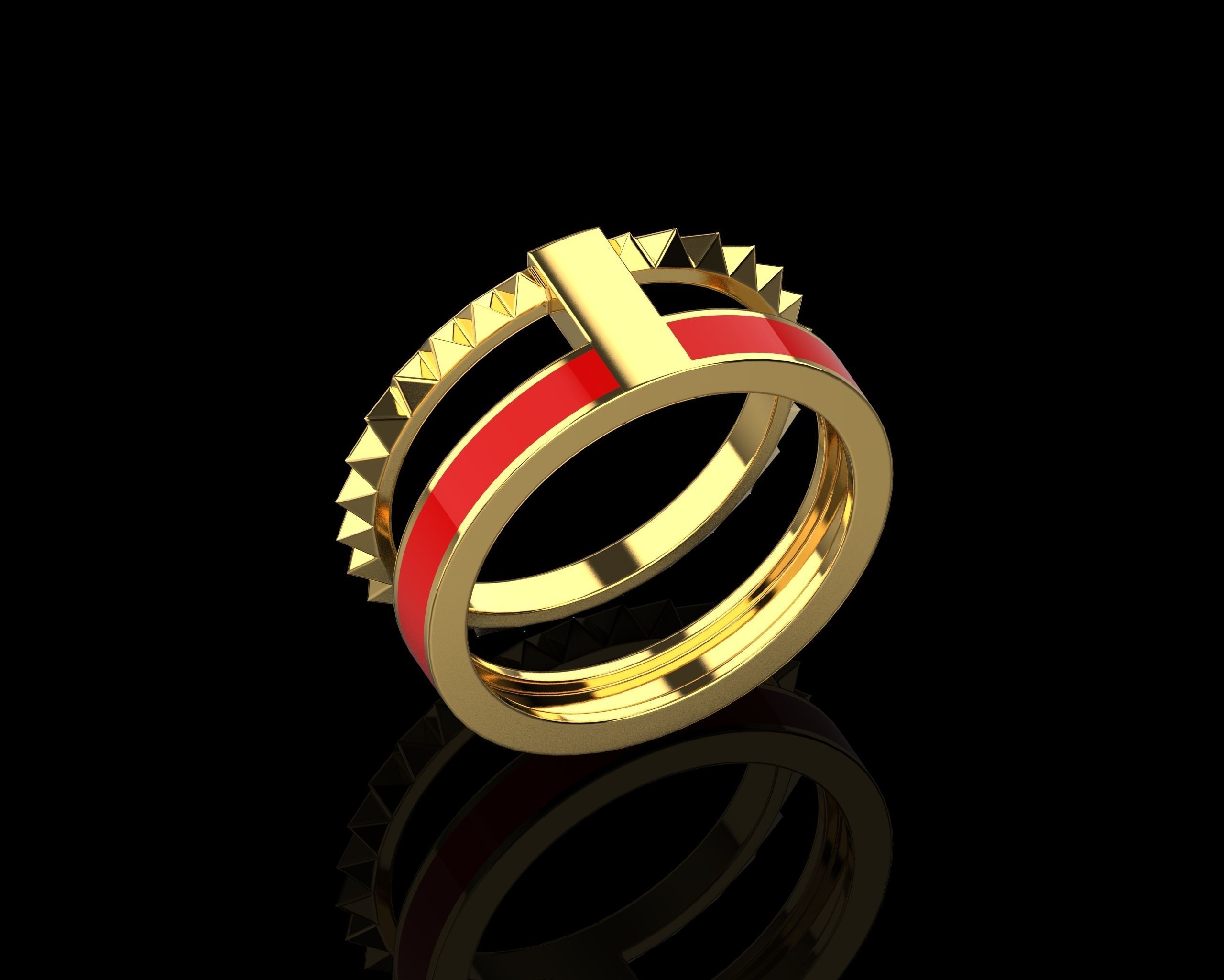 Rings with Enamel two version N142 3D print model_36