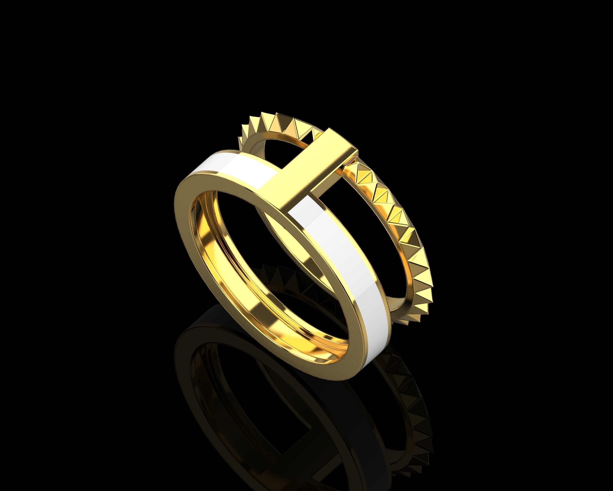 Rings with Enamel two version N142 3D print model_15