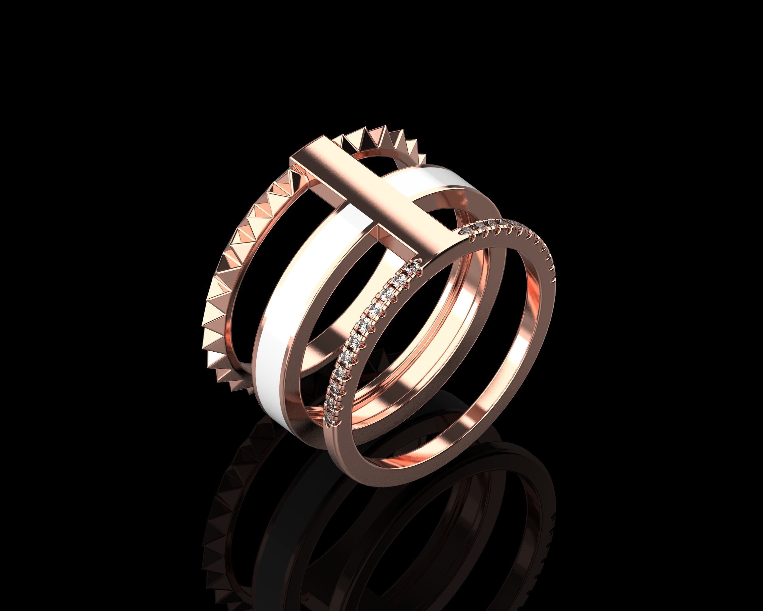 Rings with Enamel two version N142 3D print model_32