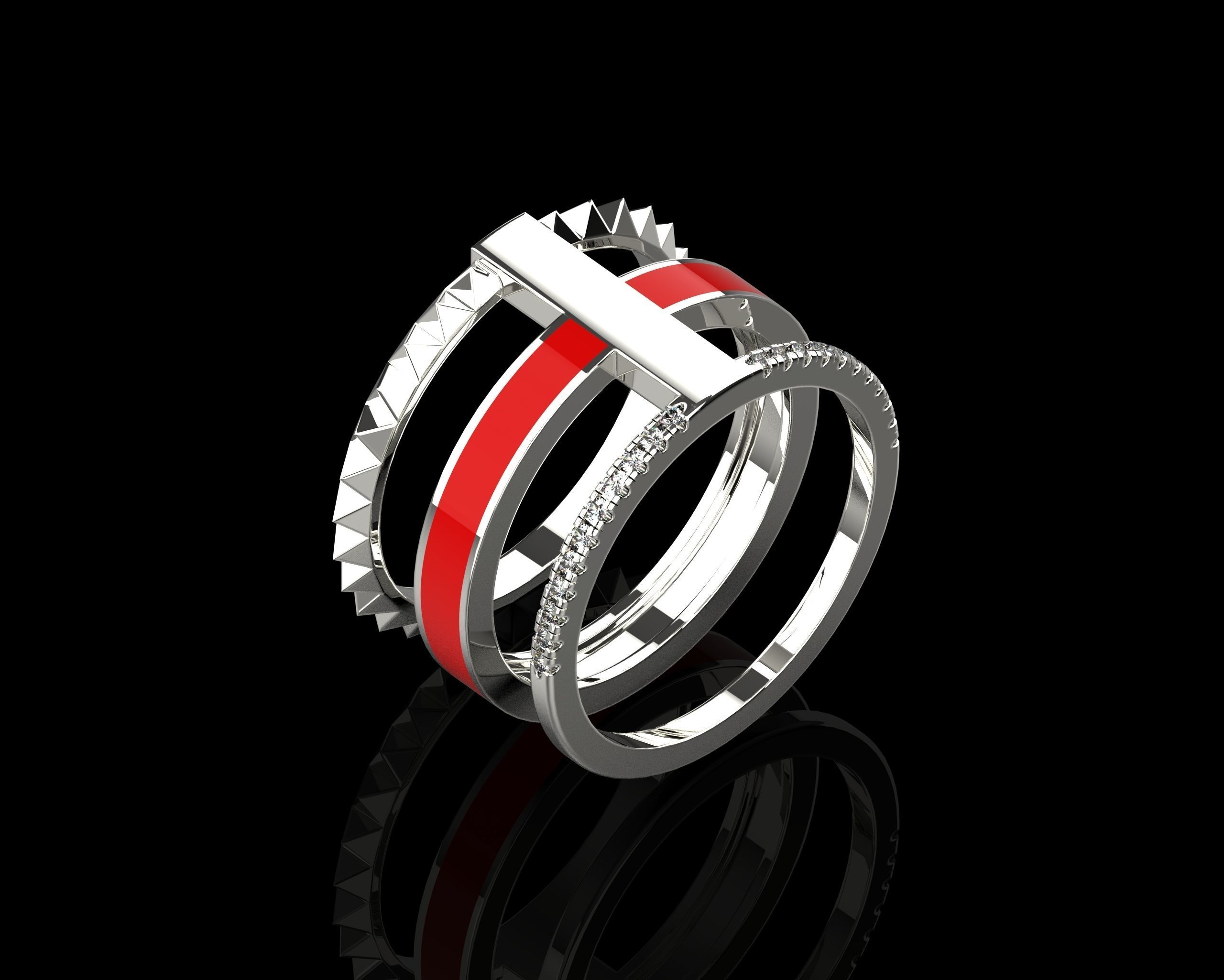 Rings with Enamel two version N142 3D print model_30