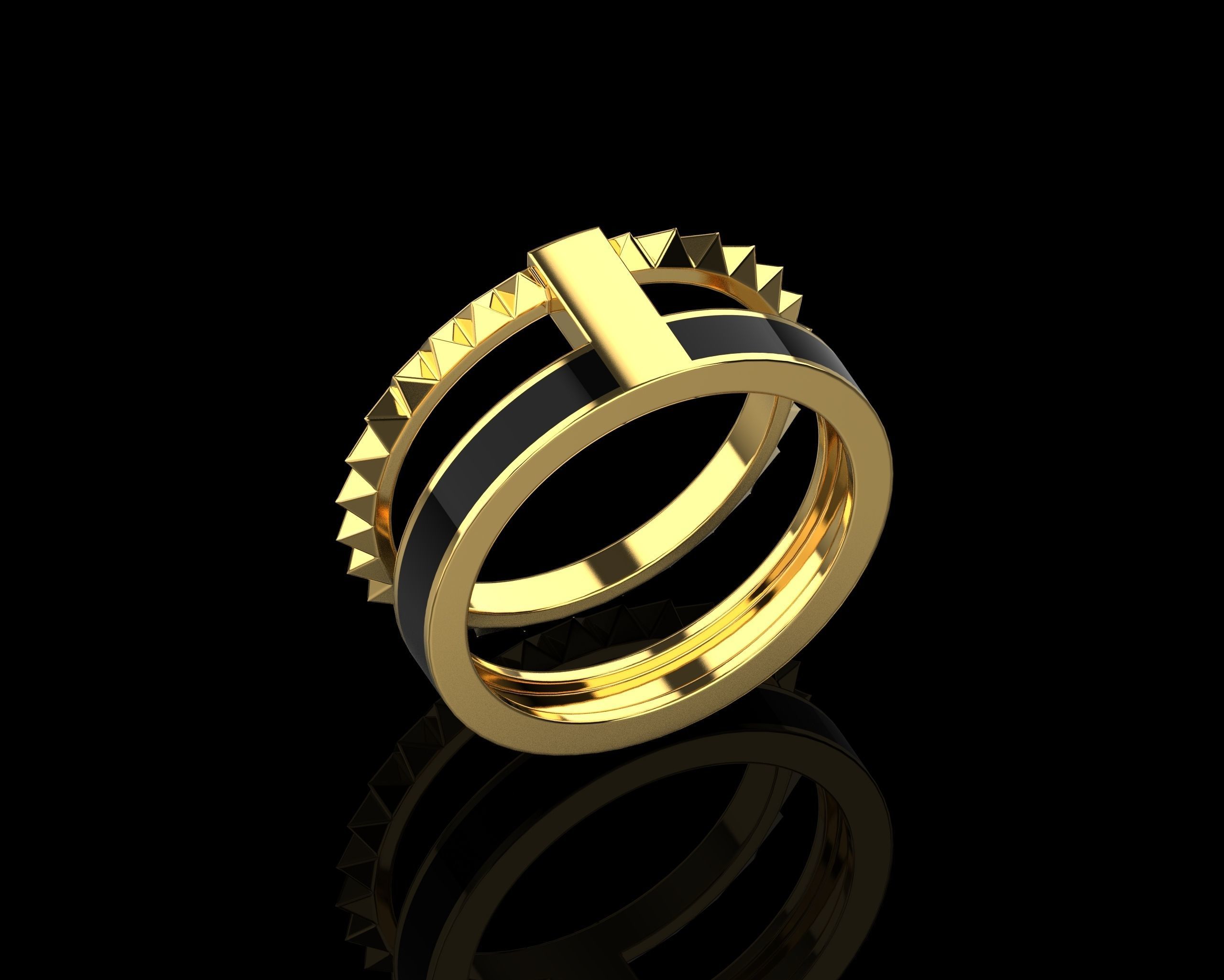 Rings with Enamel two version N142 3D print model_38