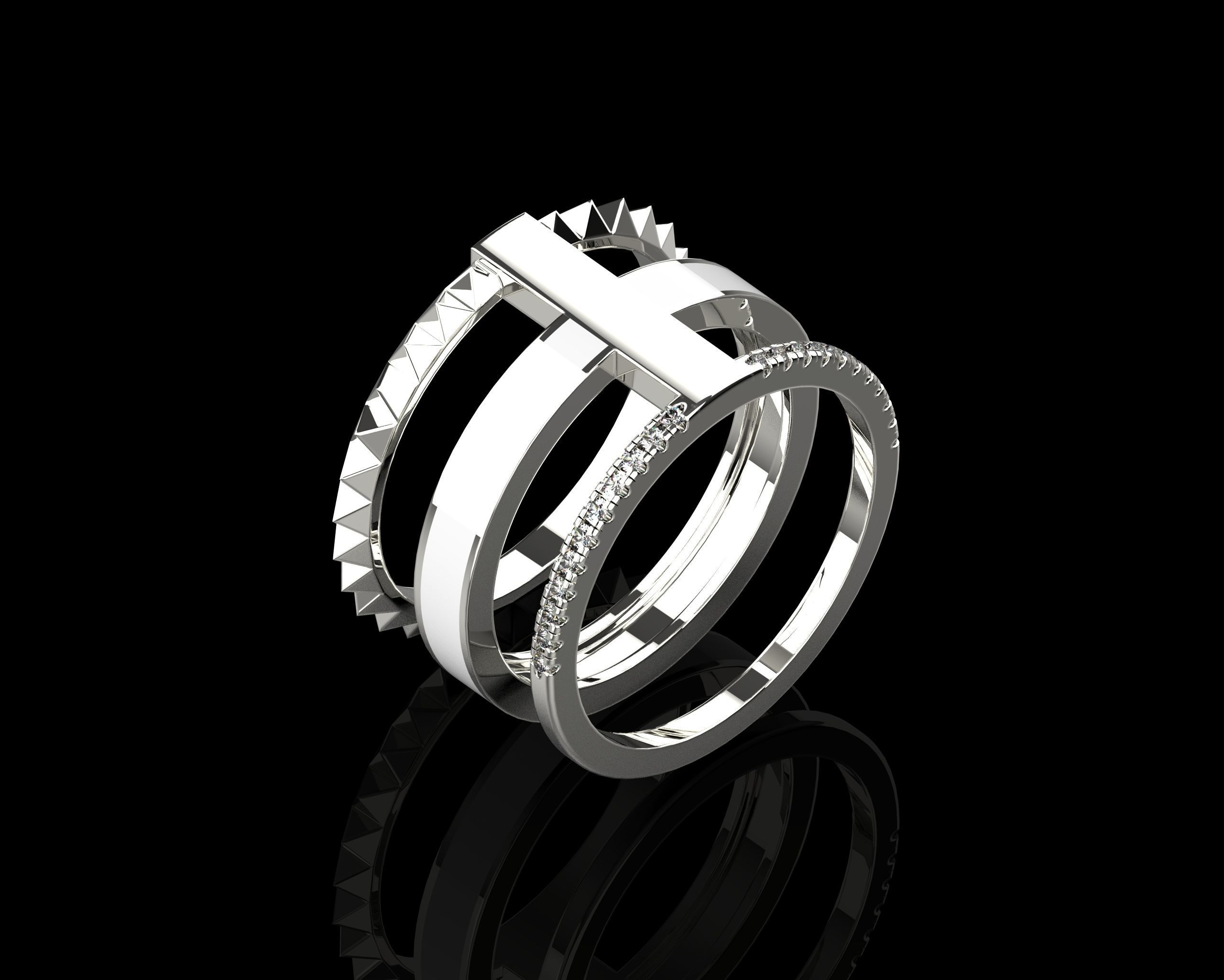 Rings with Enamel two version N142 3D print model_29