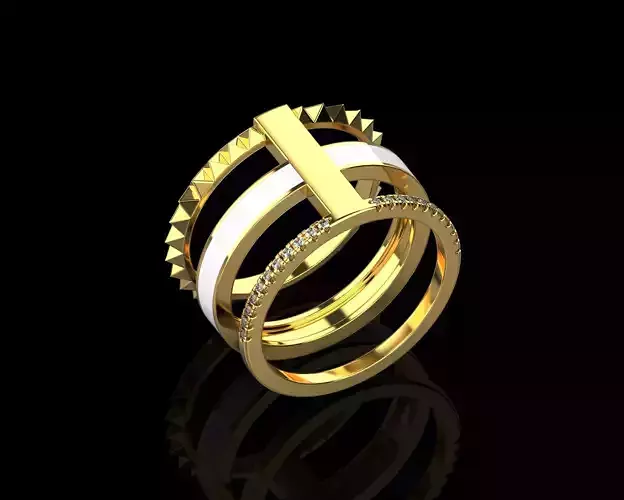 Rings with Enamel two version N142 3D print model