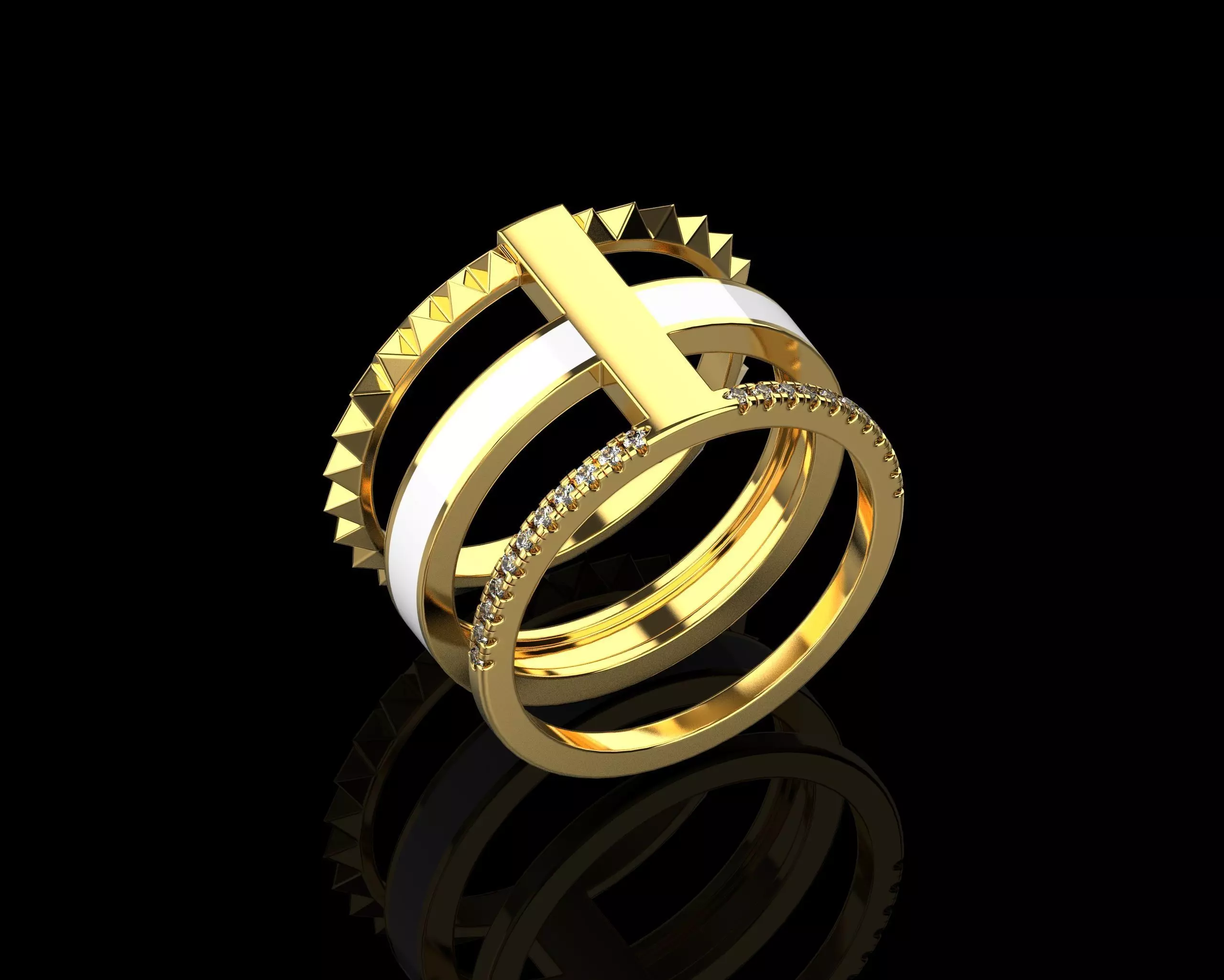 Rings with Enamel two version N142 3D print model_0