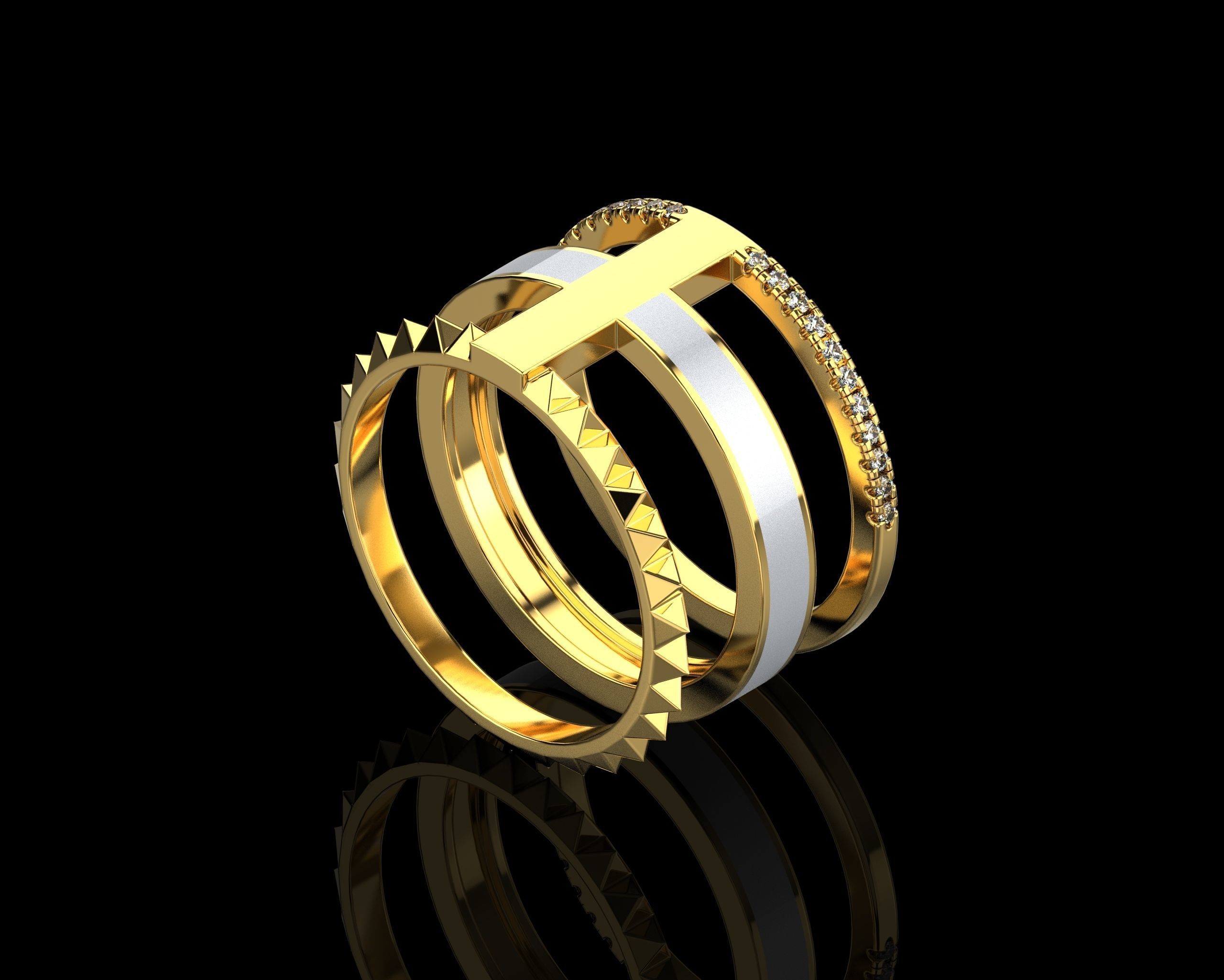 Rings with Enamel two version N142 3D print model_8