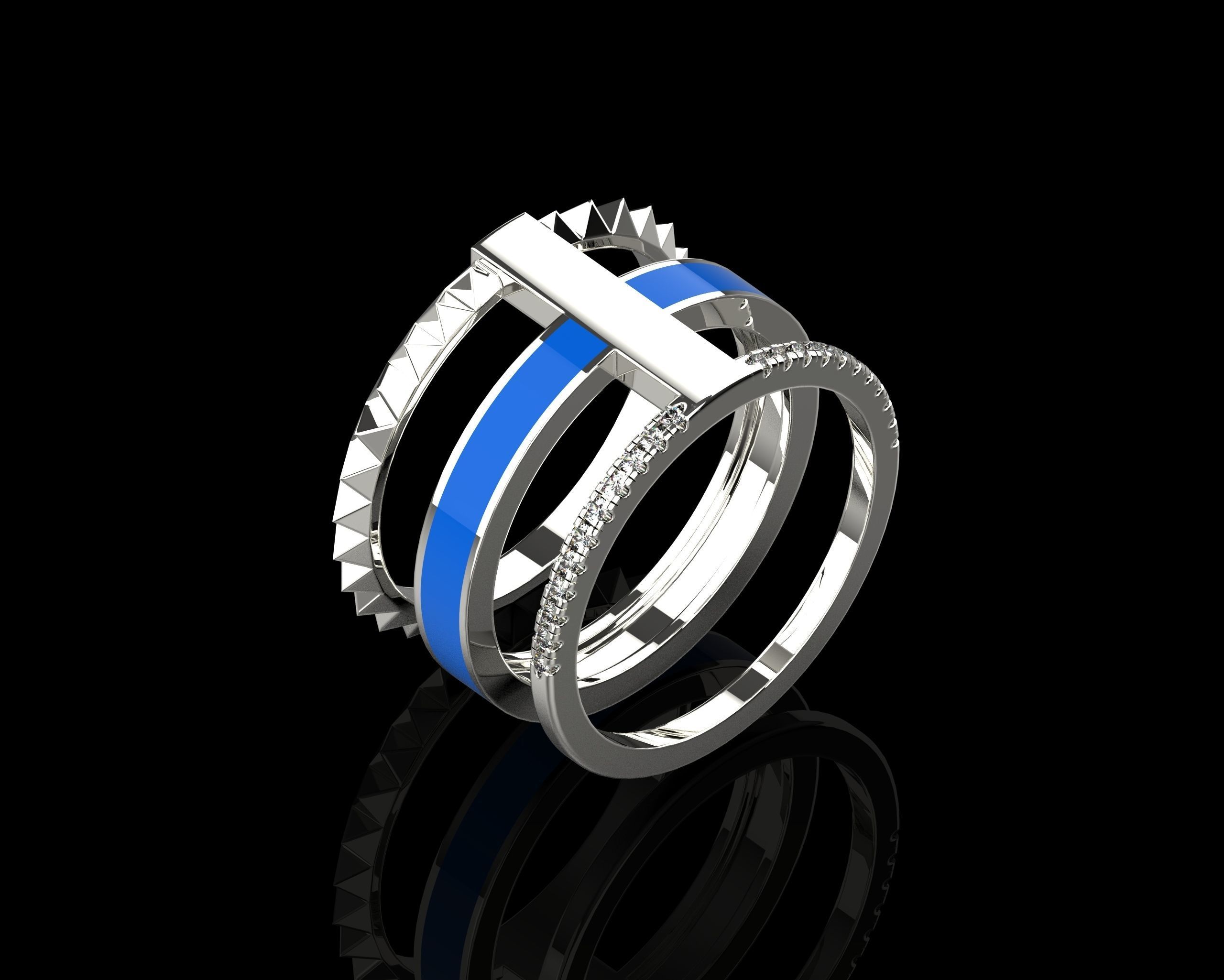 Rings with Enamel two version N142 3D print model_28