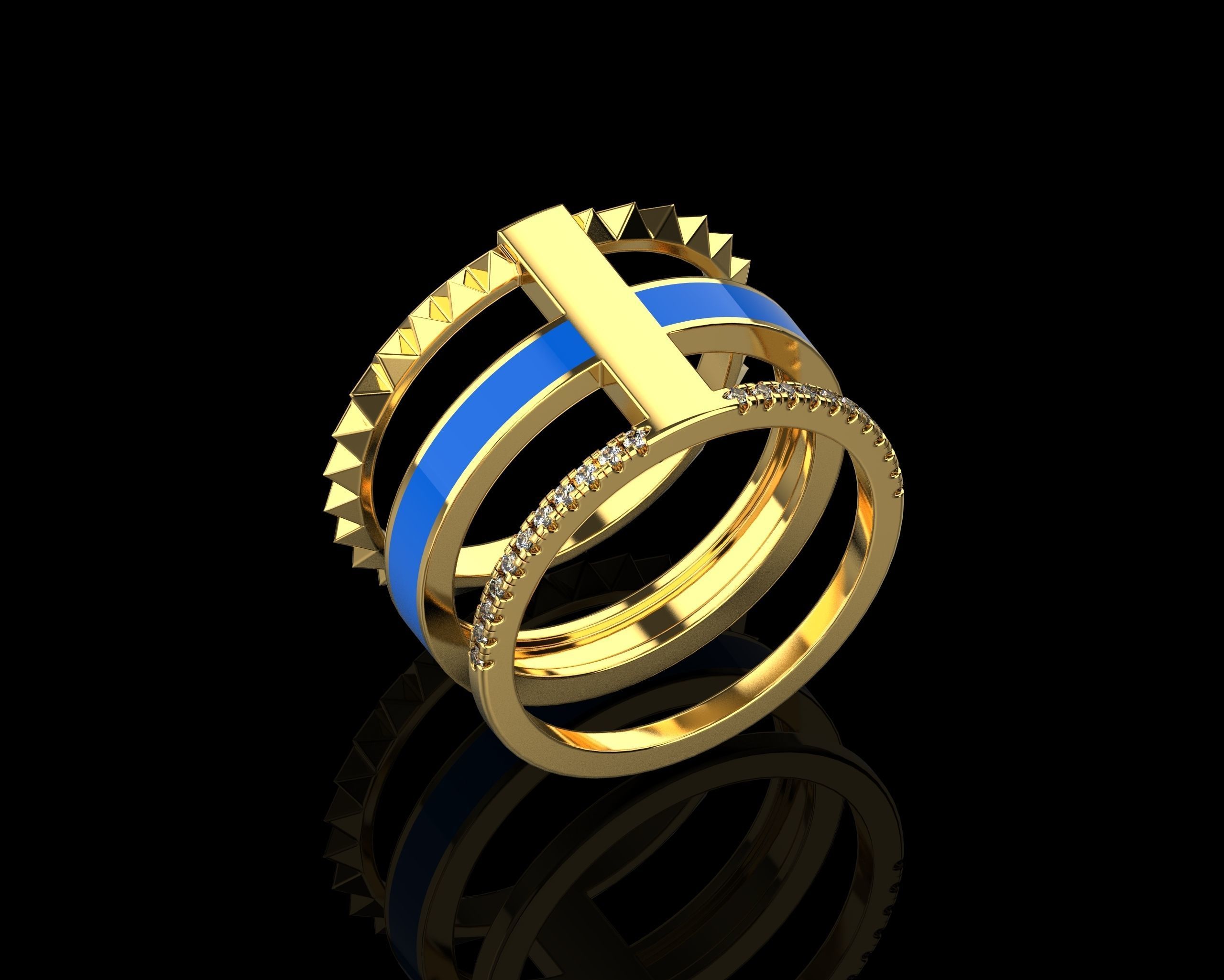 Rings with Enamel two version N142 3D print model_23