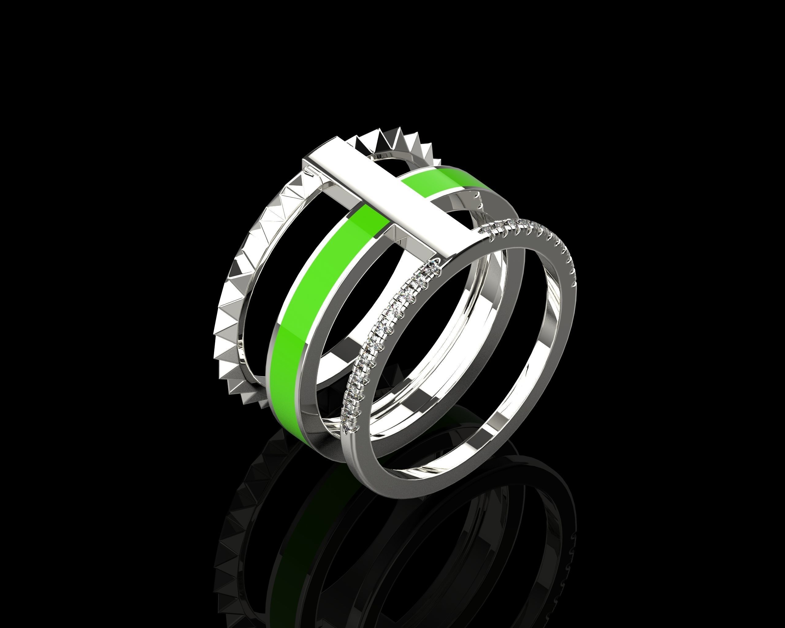Rings with Enamel two version N142 3D print model_27