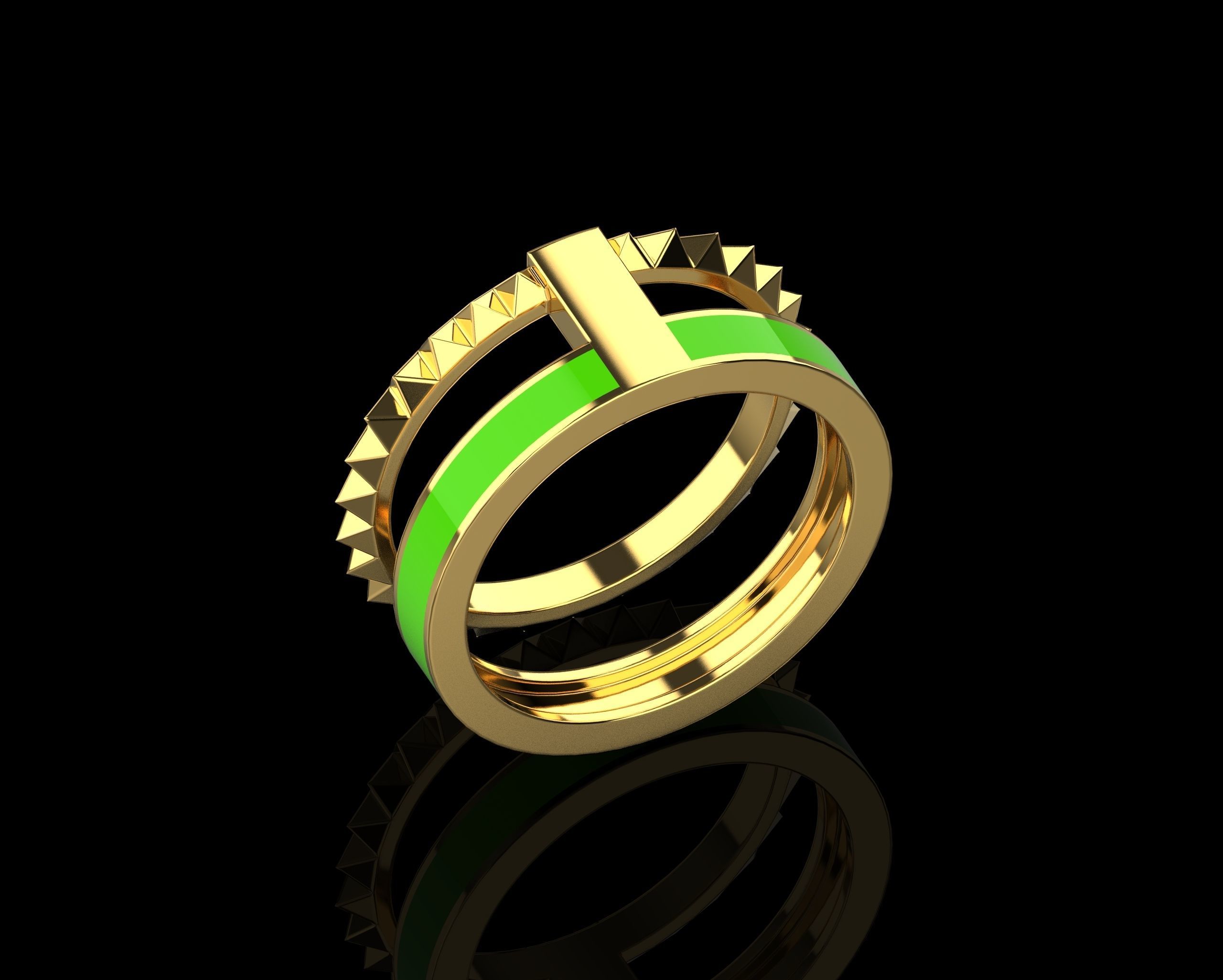 Rings with Enamel two version N142 3D print model_37