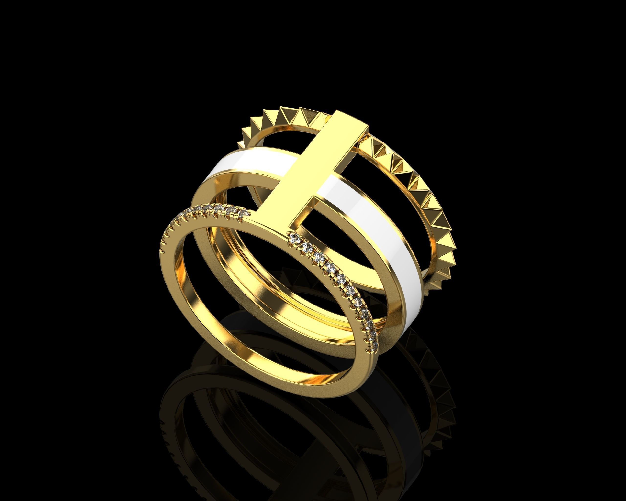 Rings with Enamel two version N142 3D print model_2