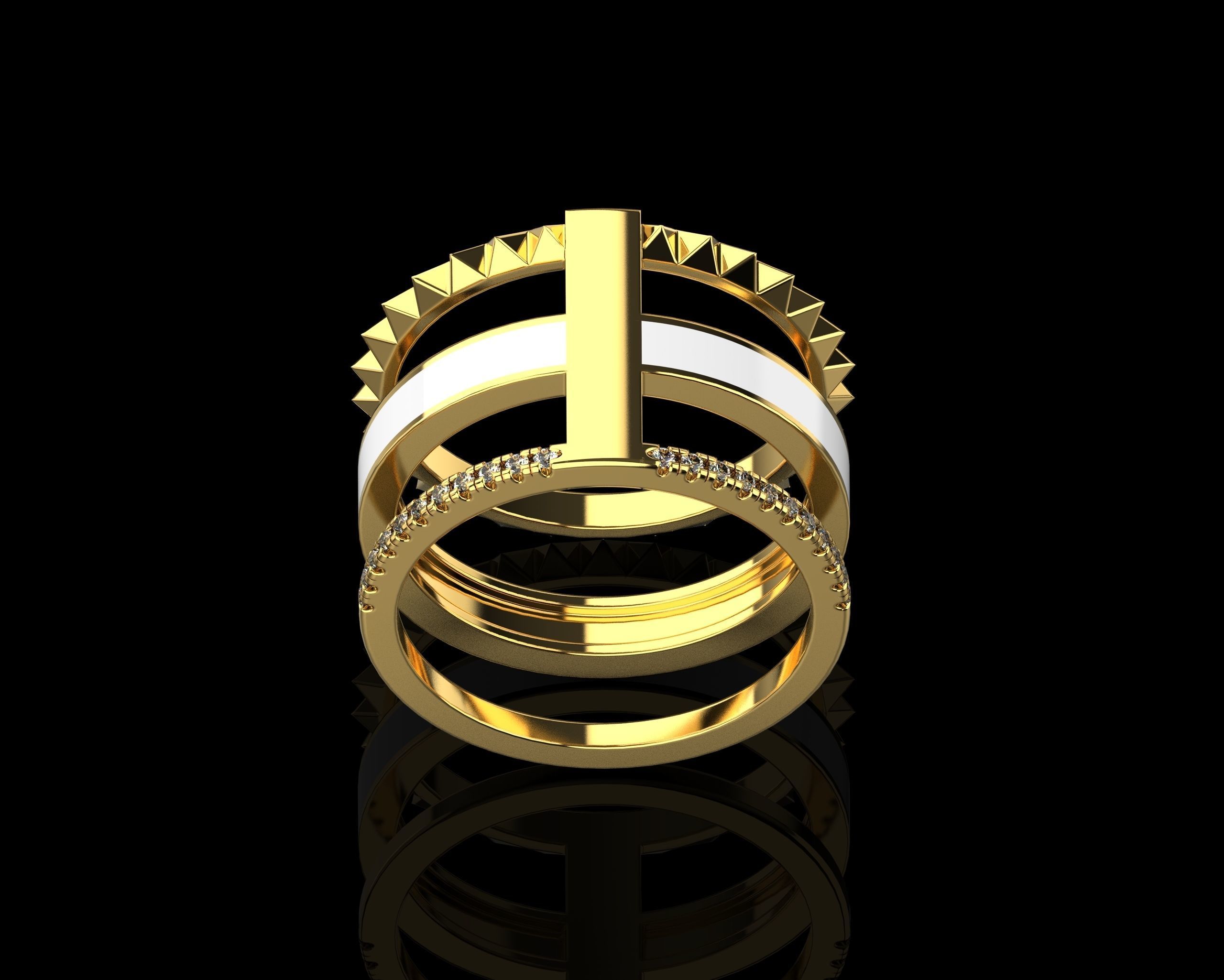 Rings with Enamel two version N142 3D print model_1