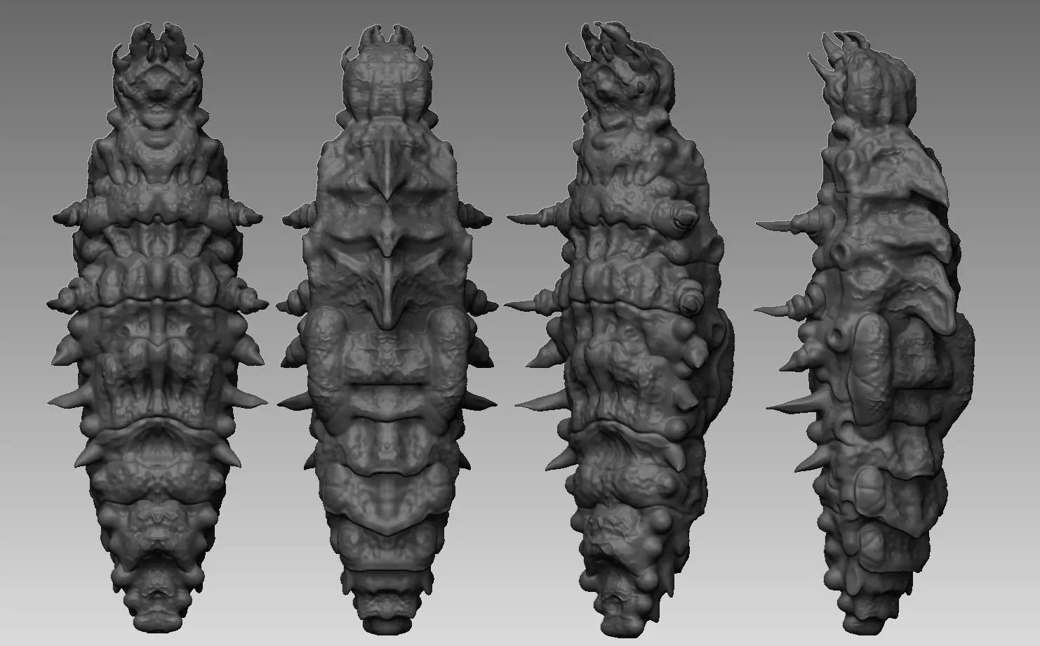 Alien Larva Highpoly Character  3D model_0