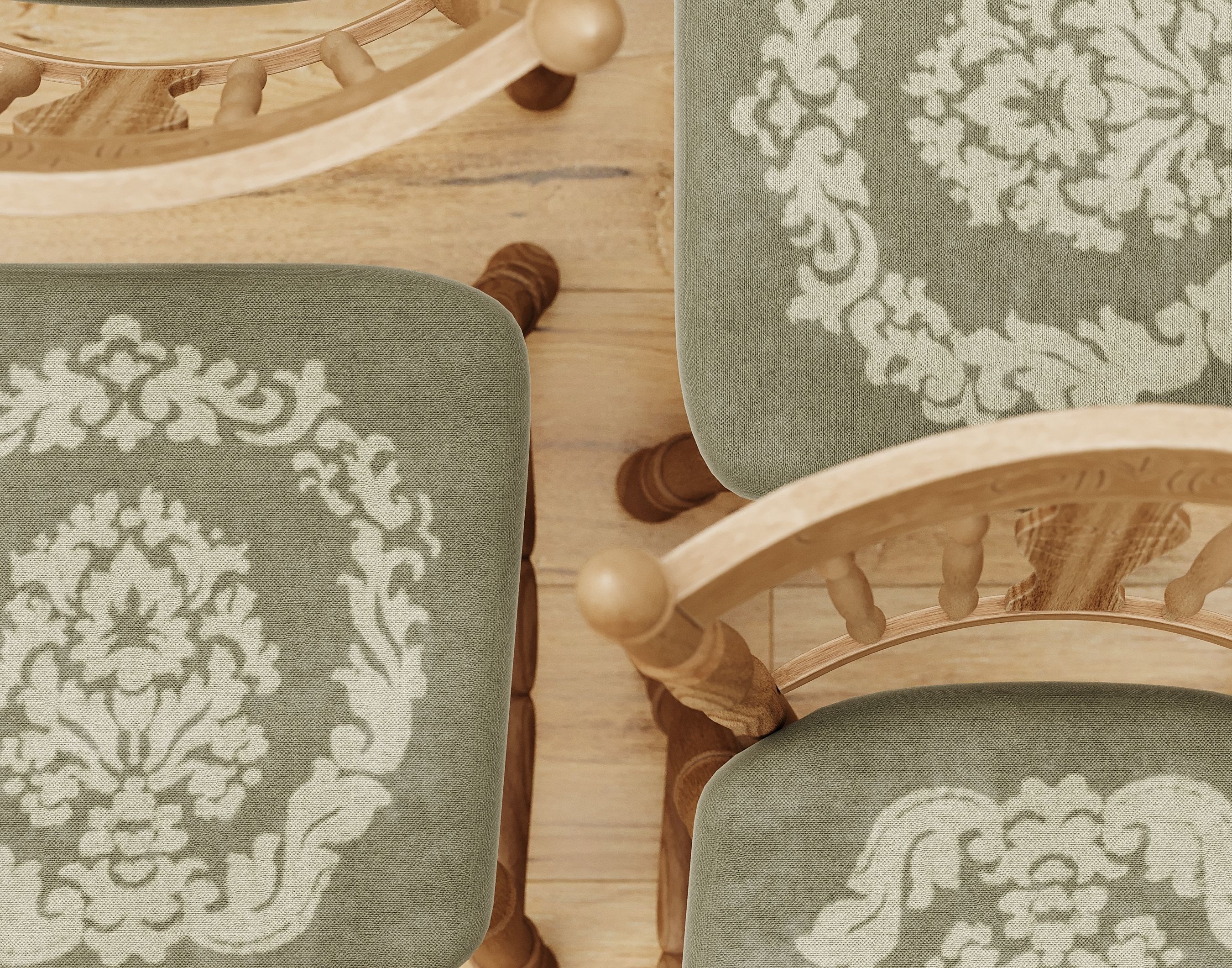 Vintage antique Ukrainian wooden chair 3D model_6