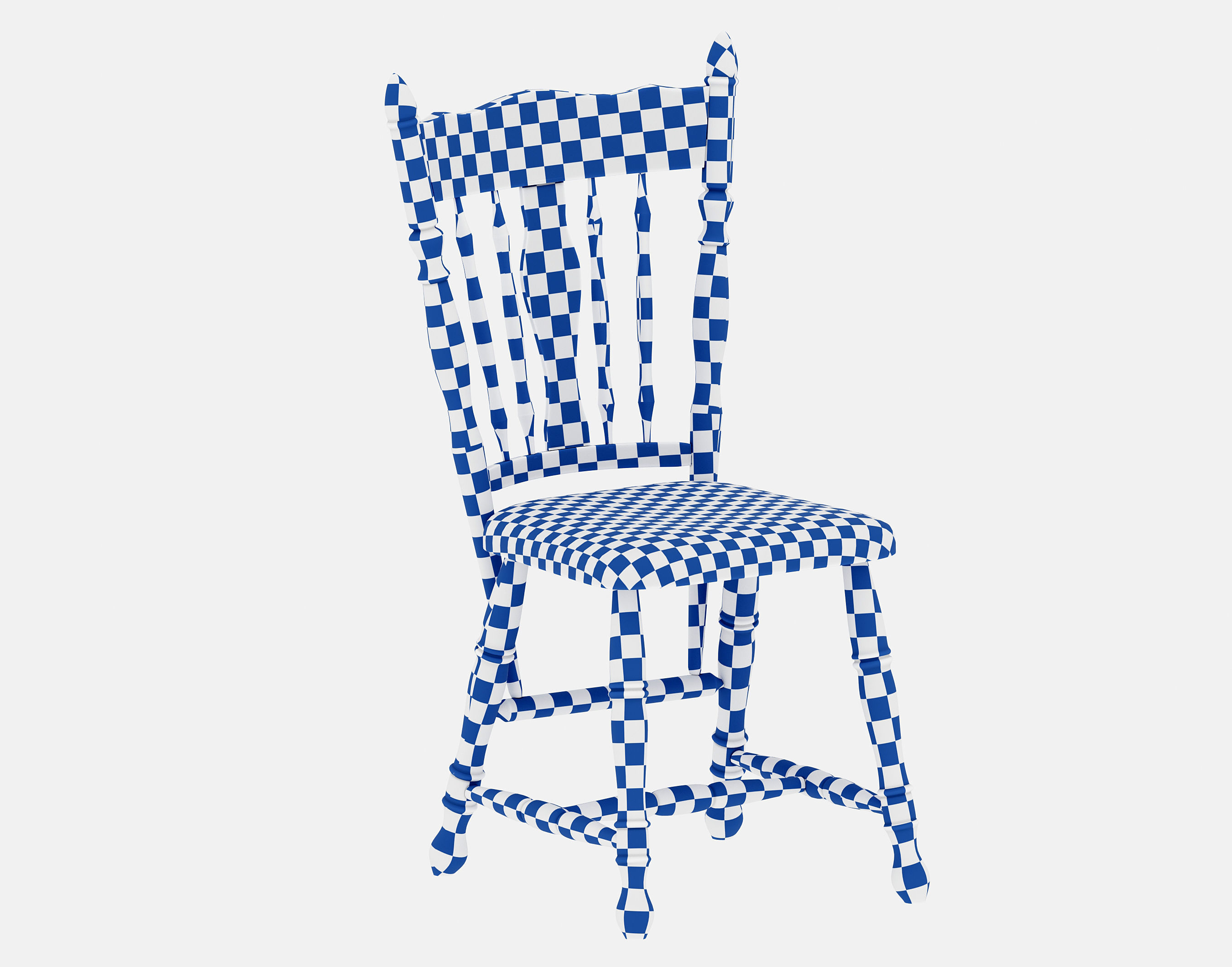 Vintage antique Ukrainian wooden chair 3D model_1