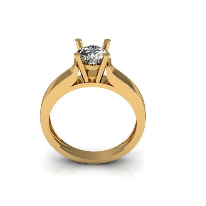 solitair ring 3D print model_2