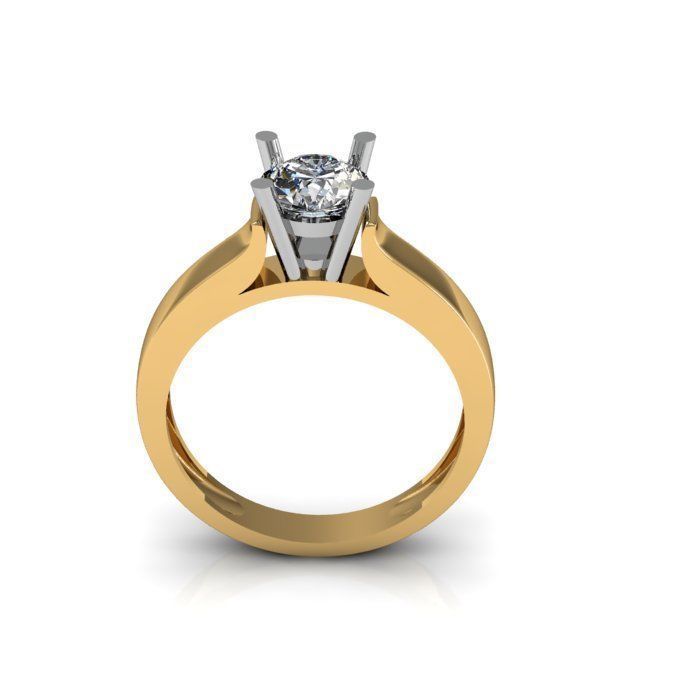 solitair ring 3D print model_5