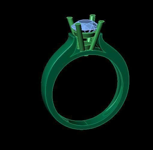 solitair ring 3D print model_6