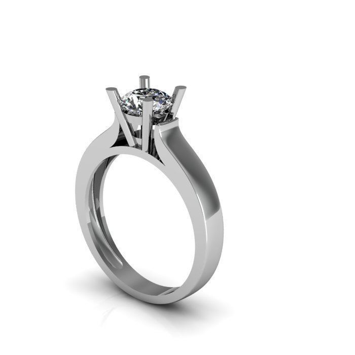 solitair ring 3D print model_1